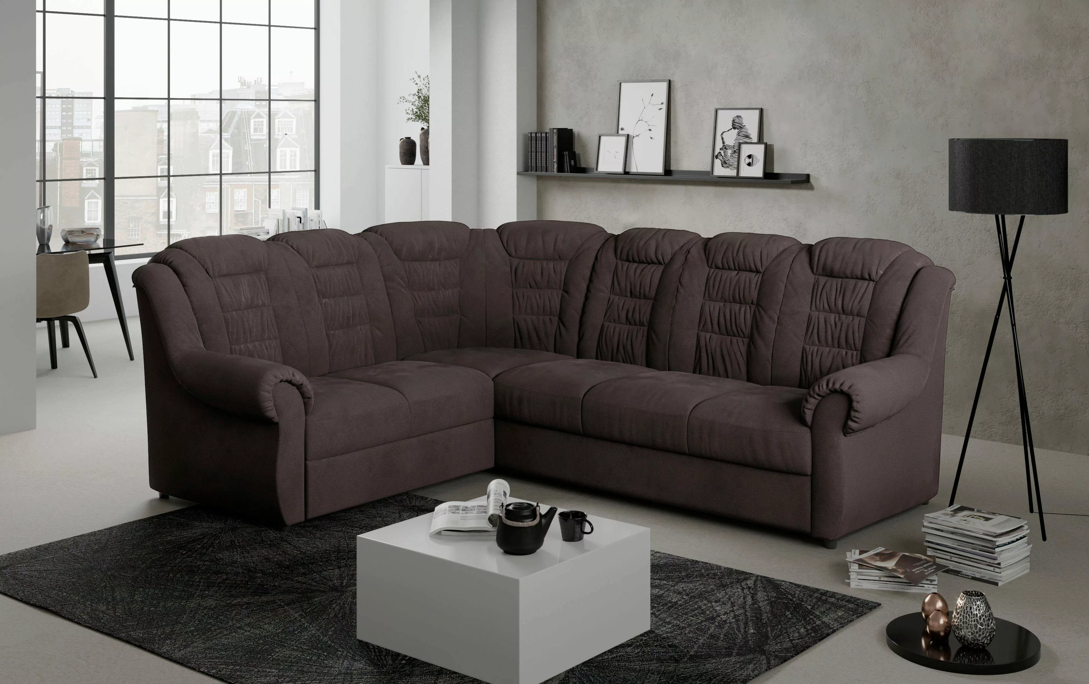 Home affaire Ecksofa "Boston L-Form", mit hoher Rückenlehne, wahlweise mit günstig online kaufen