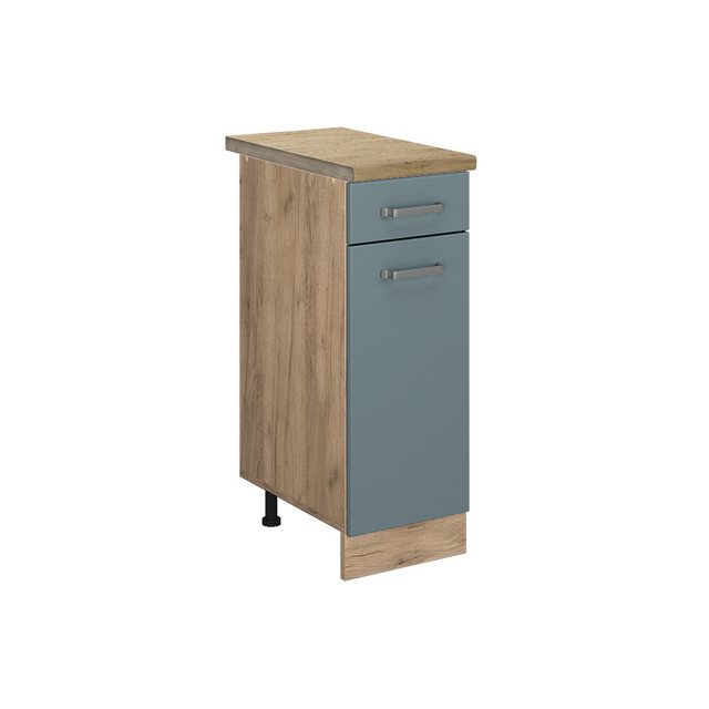 Vicco Unterschrank R-Line, Blau-Grau/Goldkraft Eiche, 30 cm, AP Eiche günstig online kaufen