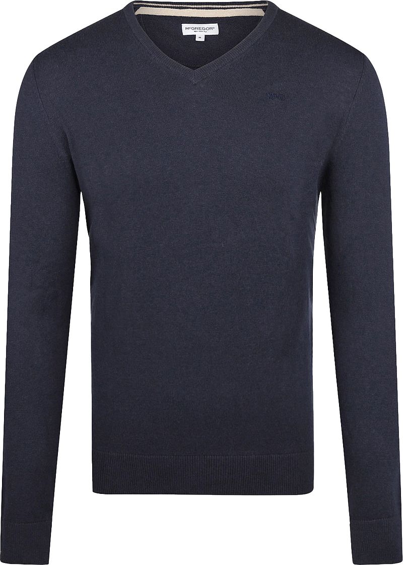 McGregor Pullover Merinowolle V-Ausschnitt Navy - Größe 3XL günstig online kaufen