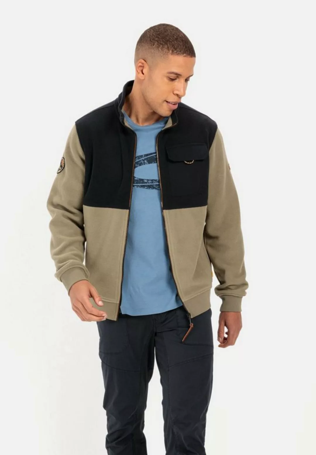 camel active Fleecejacke aus recyceltem Polyester günstig online kaufen