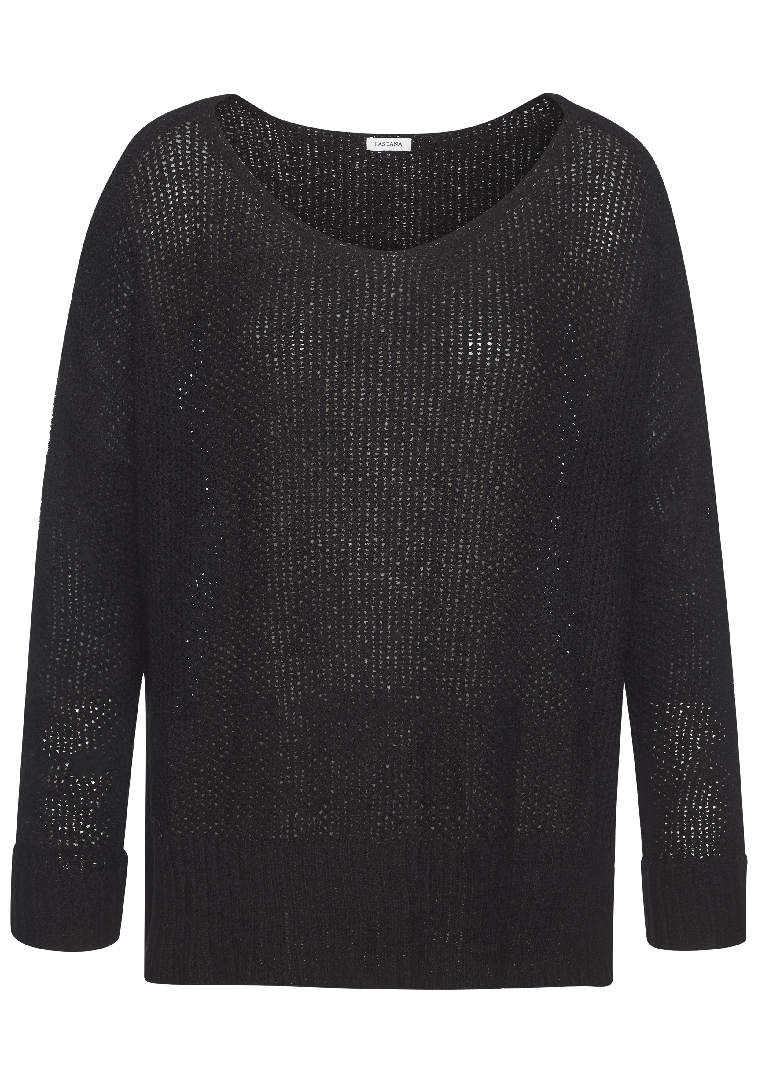 LASCANA V-Ausschnitt-Pullover, leichter Pullover in grobem Strick günstig online kaufen