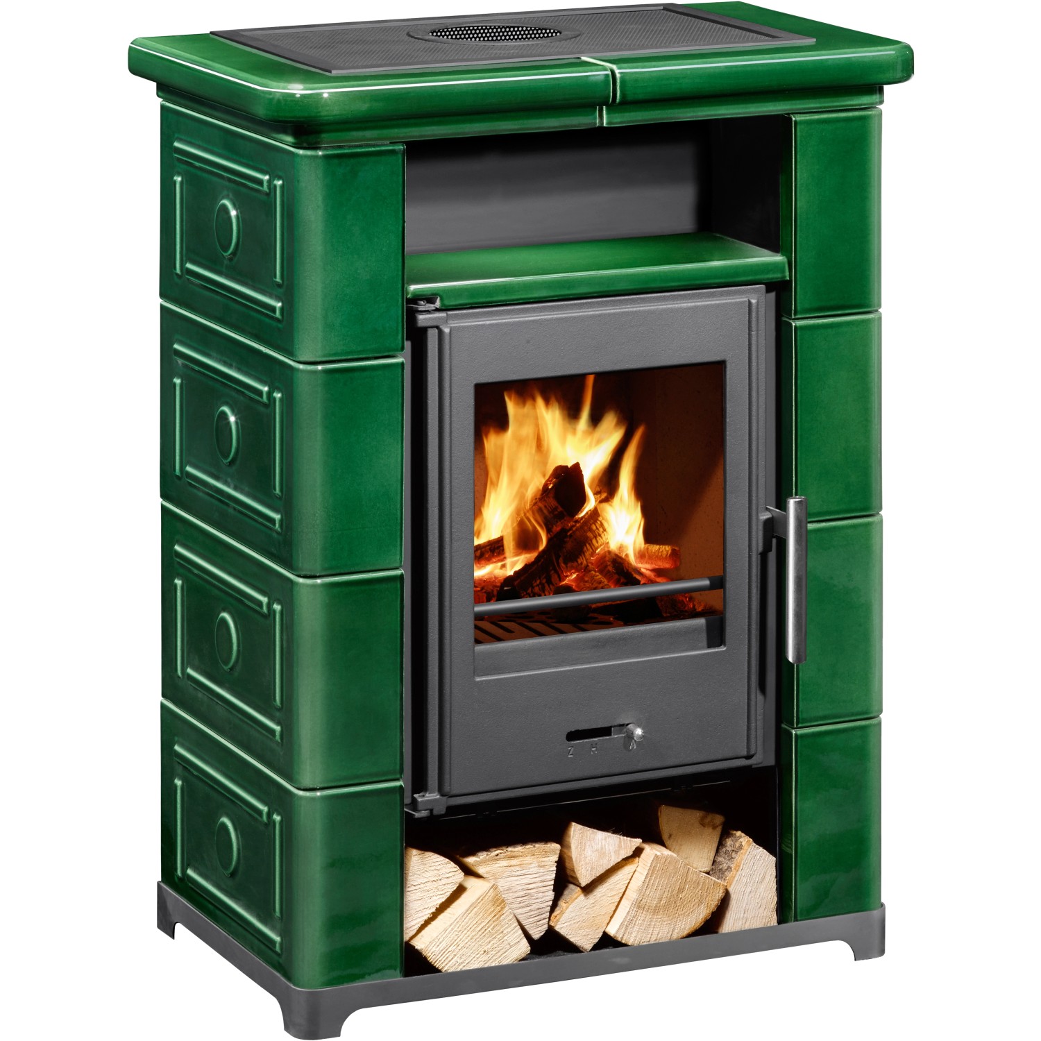 Wamsler Montafon Kaminofen Keramik Grün 7 kW günstig online kaufen