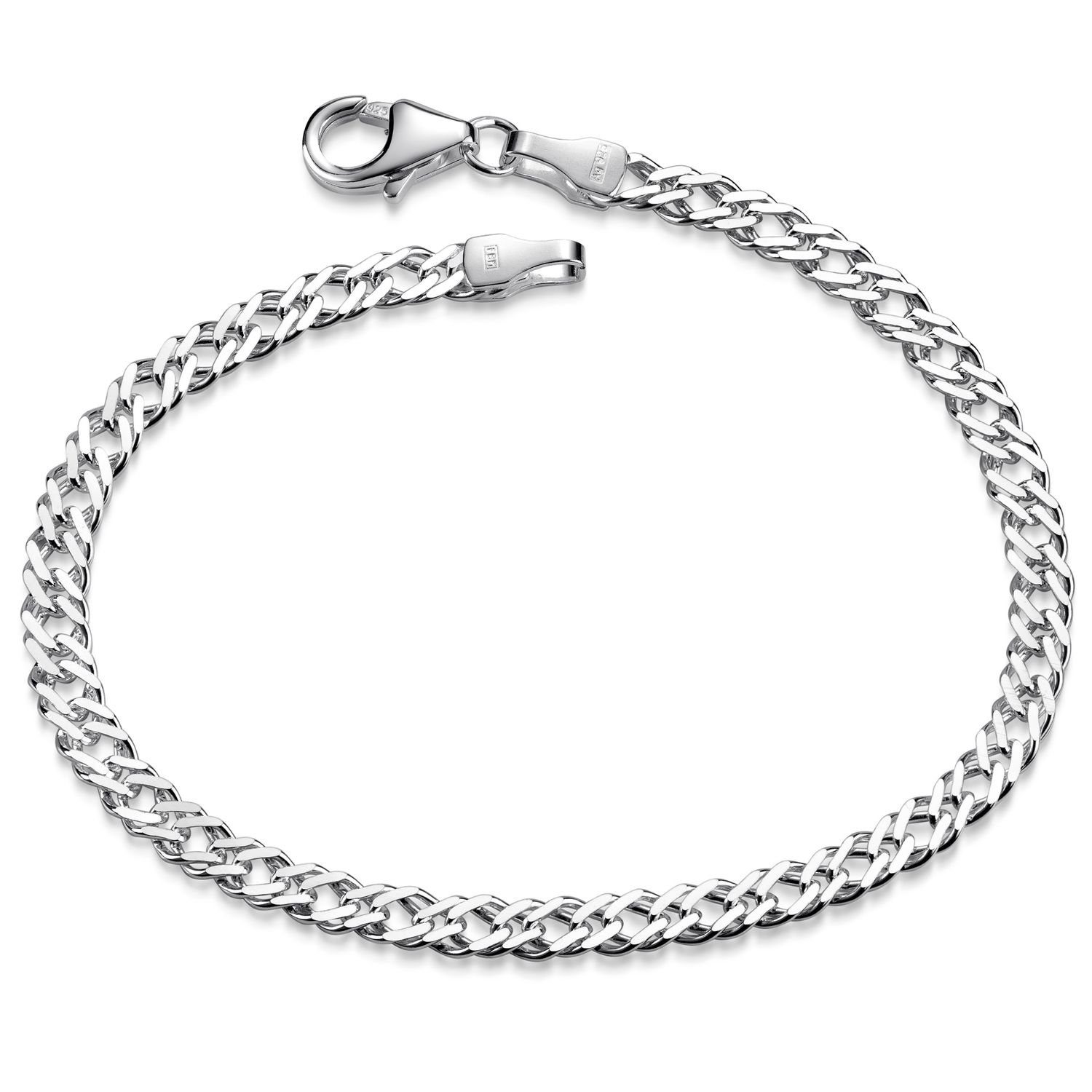 Materia Armkette Damen Silber Zwillings-Panzerkette 3,9mm günstig online kaufen