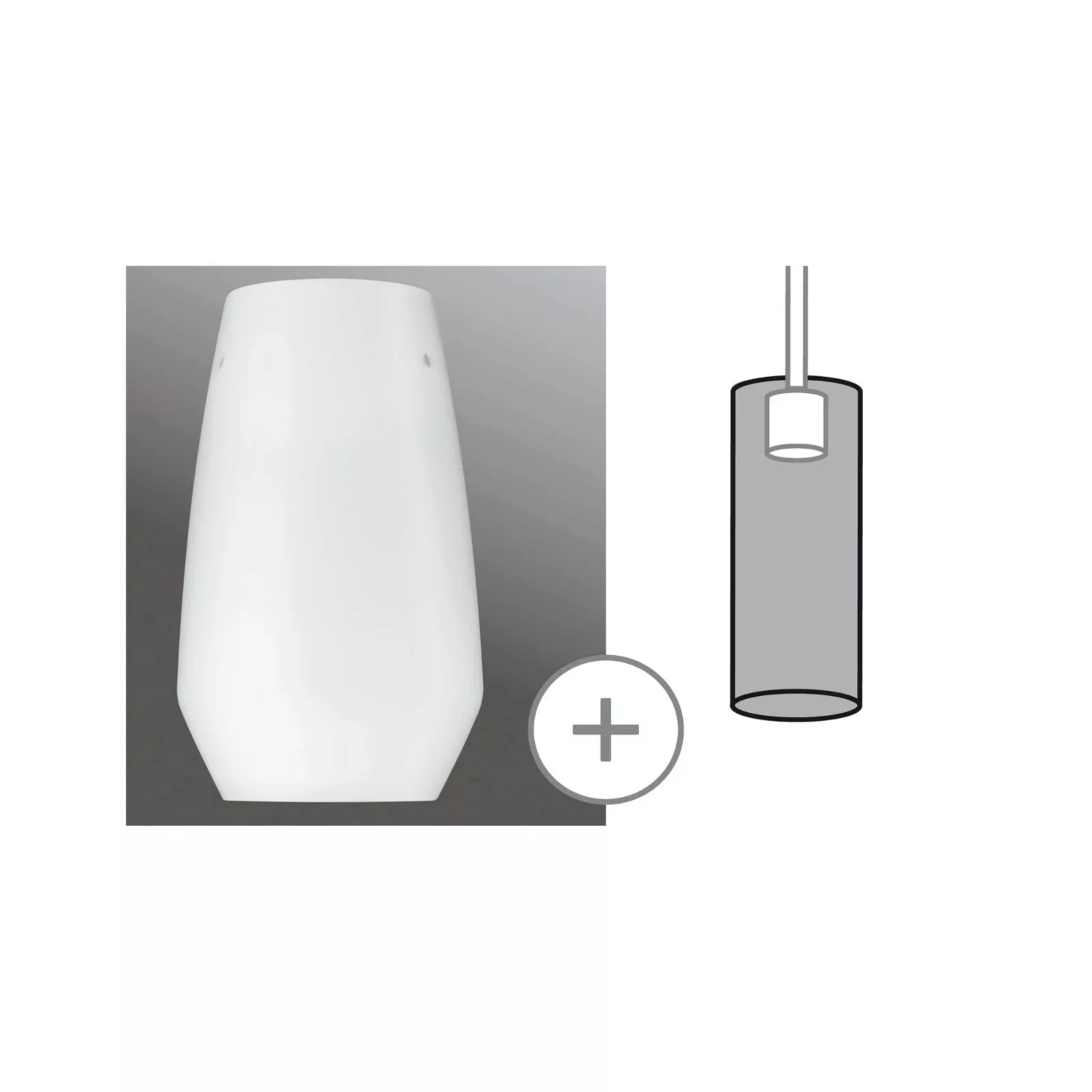 Paulmann Lampenschirm Vento, weiß, Ø 17 cm, Glas günstig online kaufen