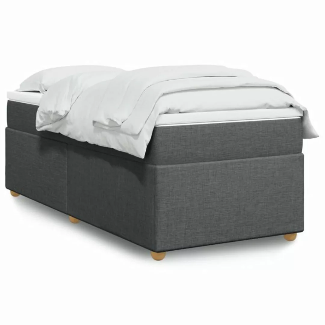 vidaXL Boxspringbett, Boxspringbett mit Matratze Dunkelgrau 100x200 cm Stof günstig online kaufen