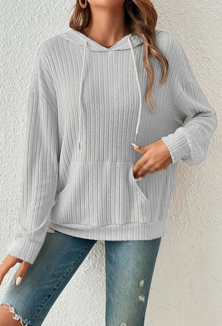 CHENIN Schlupfbluse Langarm-Pullover mit Kapuze hemdbluse Sweatshirts Sweat günstig online kaufen