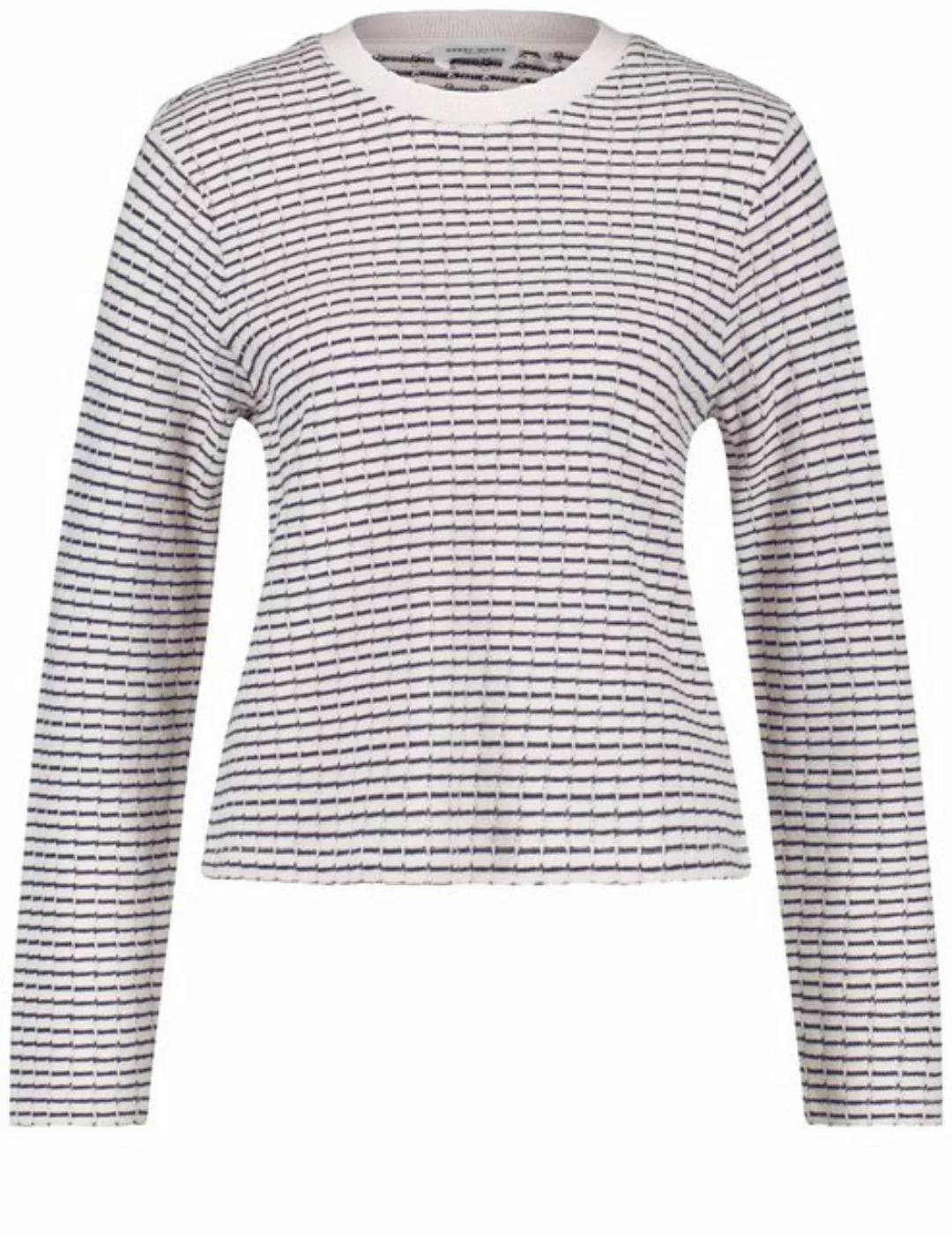 GERRY WEBER Rundhalspullover Pullover mit Ringelmuster und Struktur günstig online kaufen