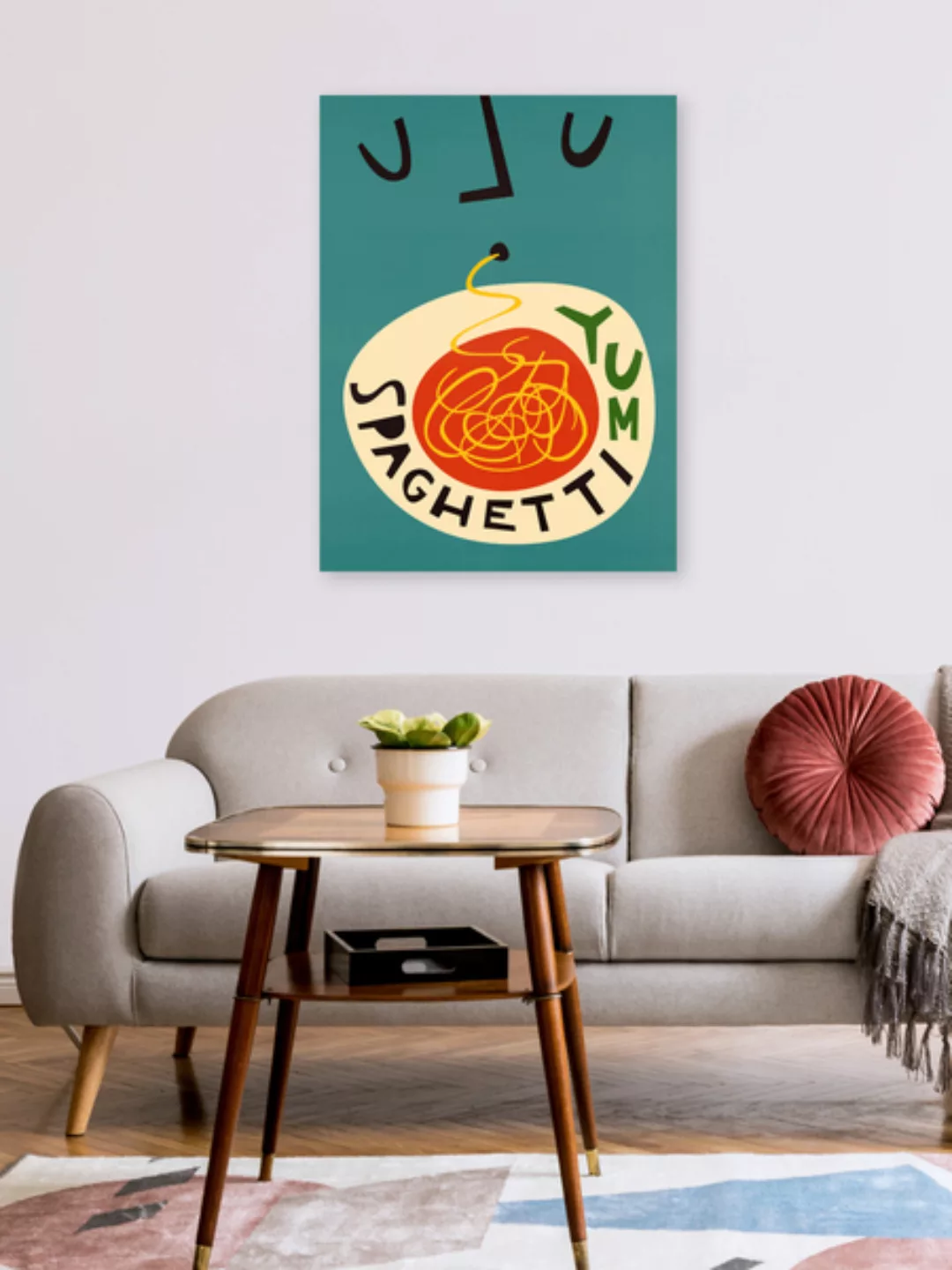 Poster / Leinwandbild - Yum Spaghetti günstig online kaufen