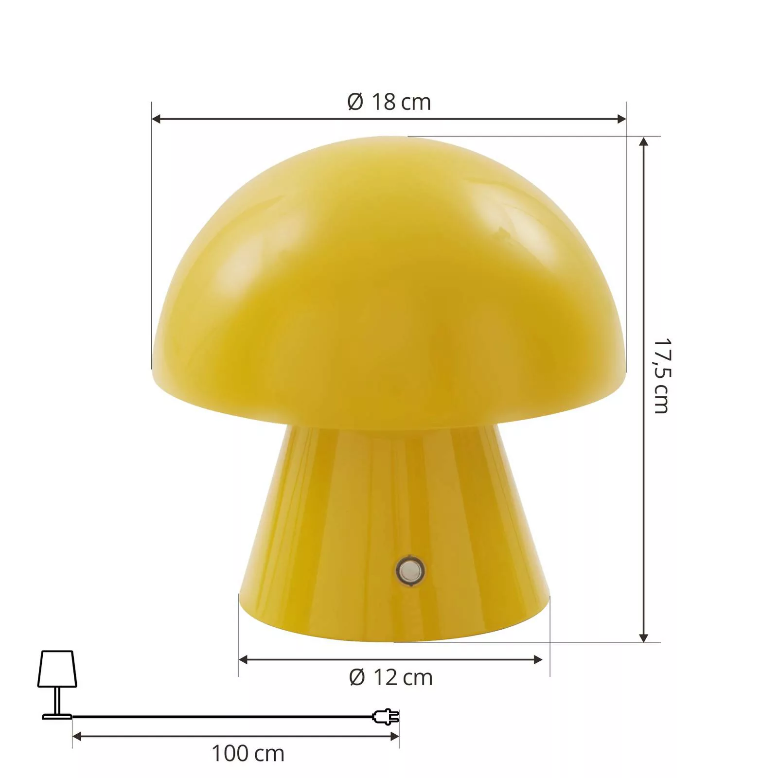 Lindby LED-Akkutischlampe Nevijo, gelb, USB, Touchdimmer günstig online kaufen