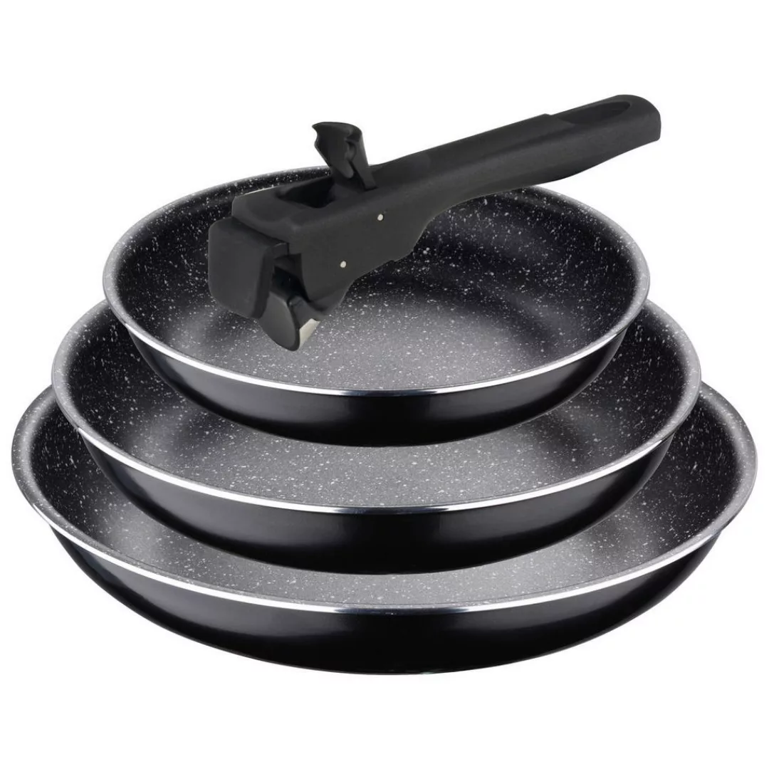 BERGNER Pfannenset Click&Cook schwarz Aluminium günstig online kaufen