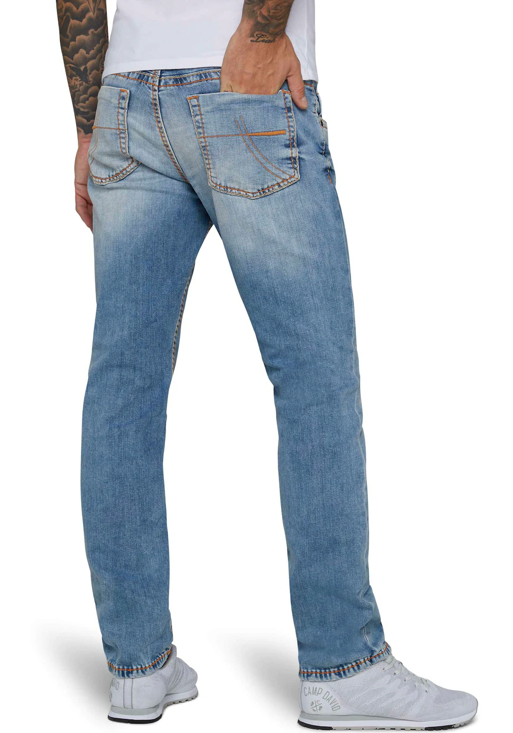 CAMP DAVID Straight-Jeans NI:CO:R611 mit markanten Steppnähten günstig online kaufen