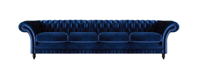JVmoebel Chesterfield-Sofa Luxus Design Chesterfield Viersitzer Sofa Blau C günstig online kaufen