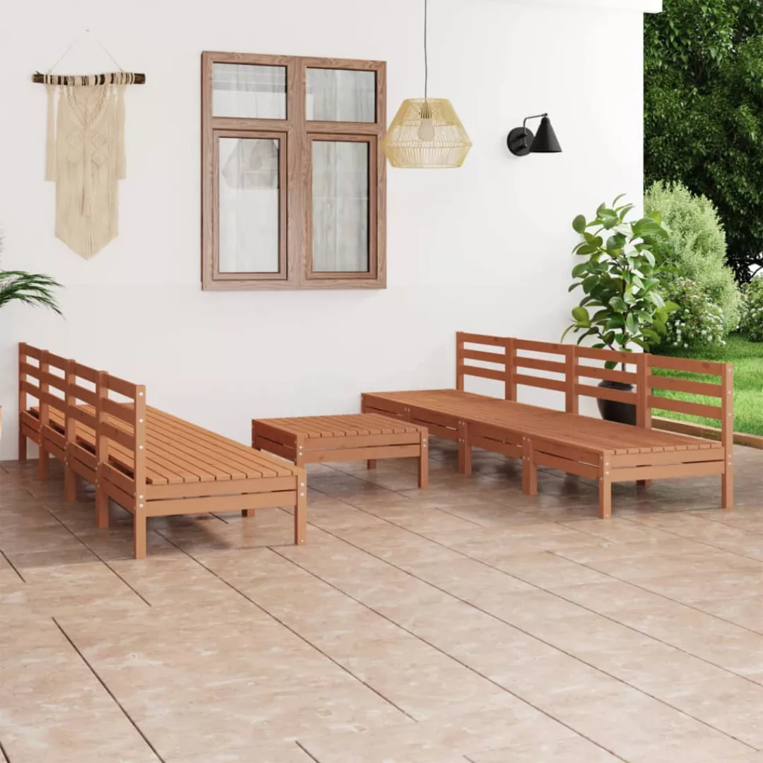 9-tlg. Garten-lounge-set Honigbraun Massivholz Kiefer günstig online kaufen