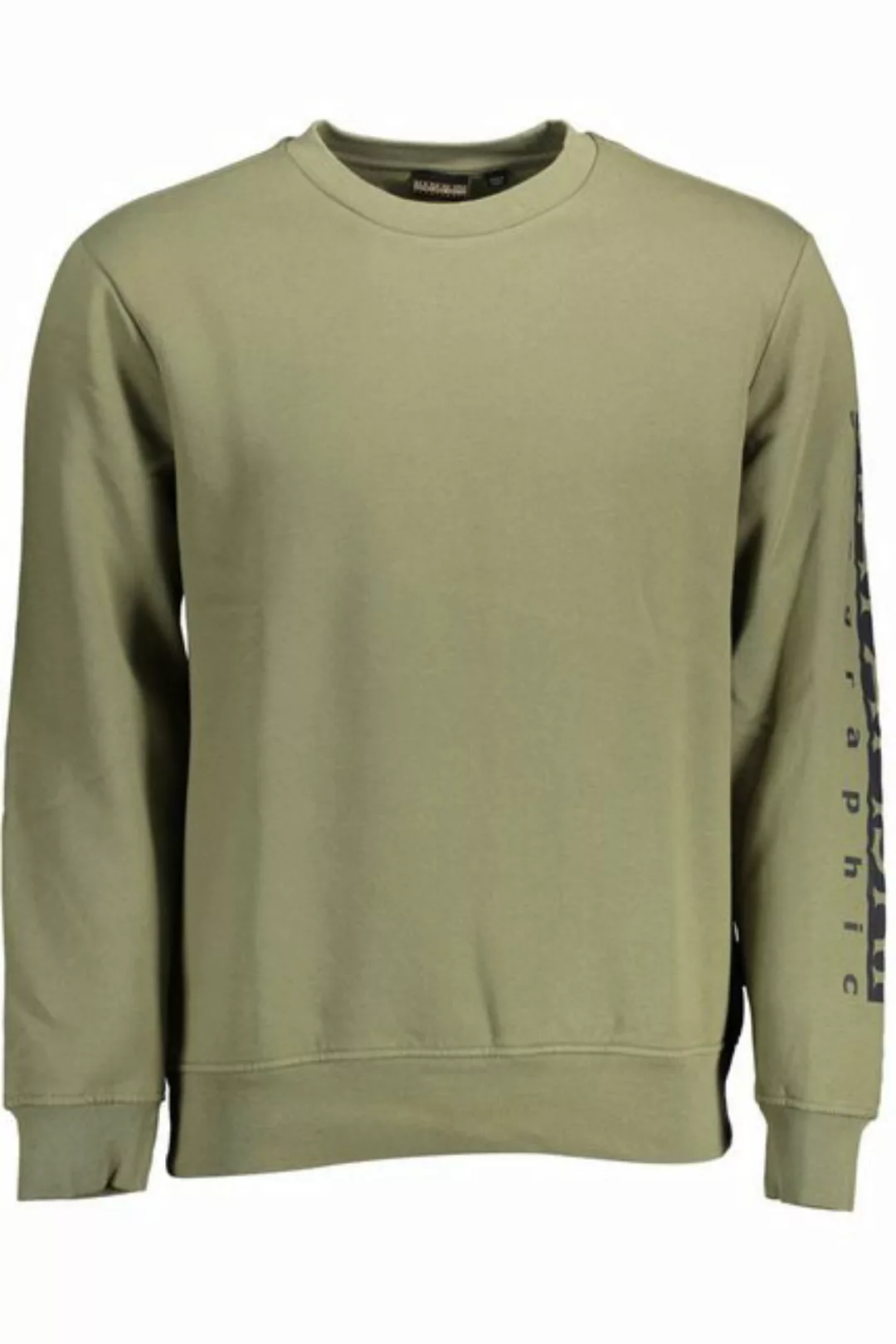 Napapijri Sweatshirt Grünes Herren-Sweatshirt mit Rundhals und Druck günstig online kaufen