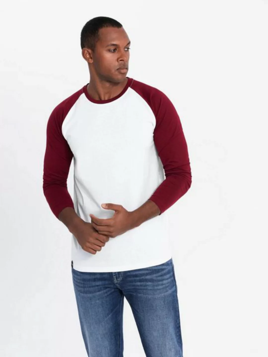 OMBRE Longsleeve Longsleeve für Männer mit kontrastierenden Raglanärmeln günstig online kaufen