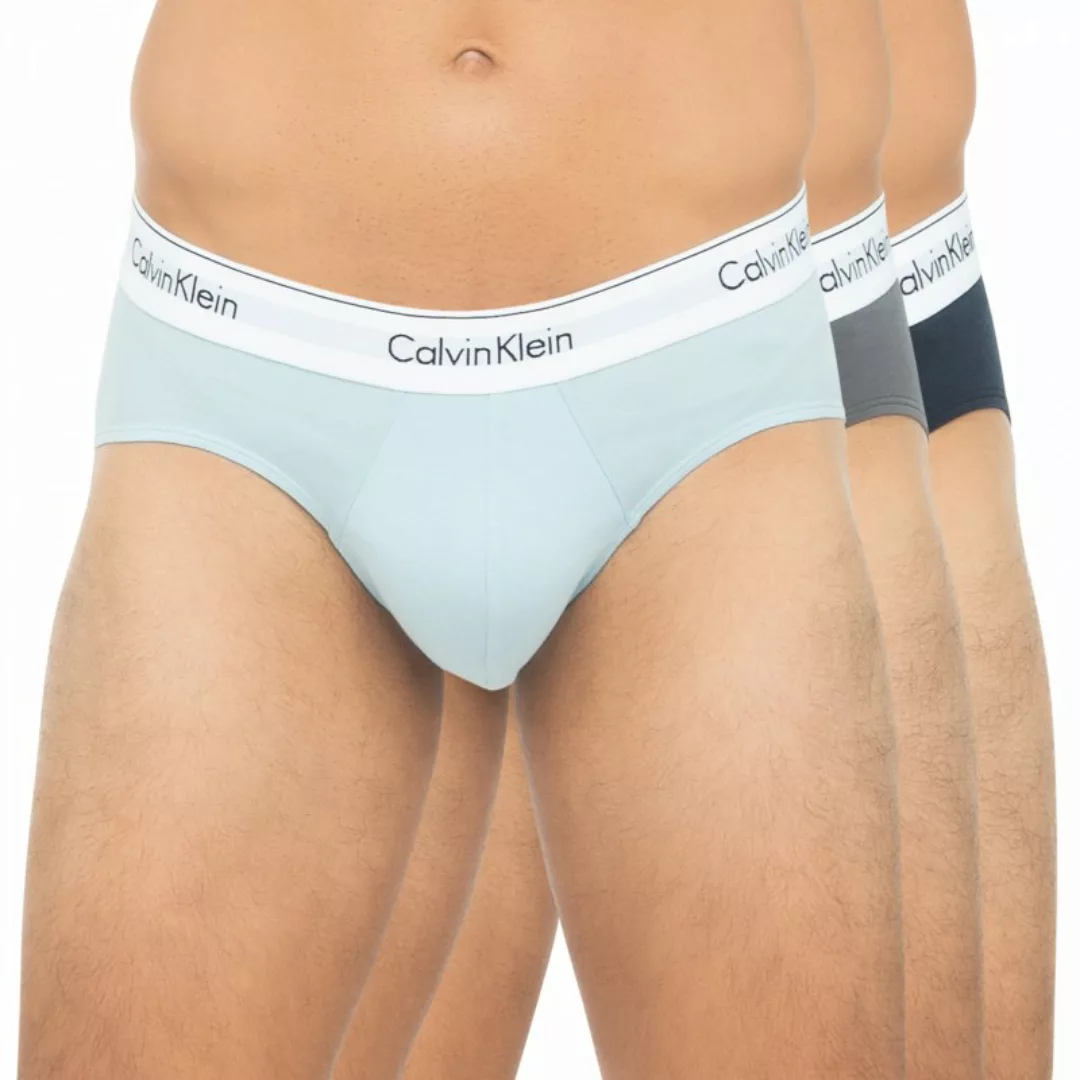 Calvin Klein 3-er Set Slips Blau, Grau & Hellblau günstig online kaufen