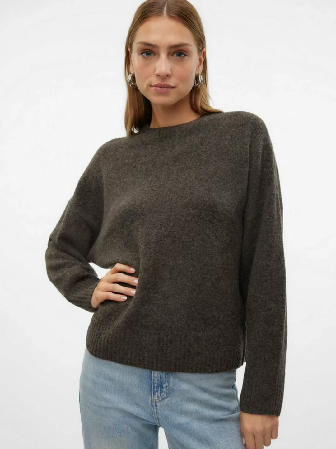 Vero Moda Strickpullover Strickpullover loose fit Rundhals tiefe Schultern günstig online kaufen