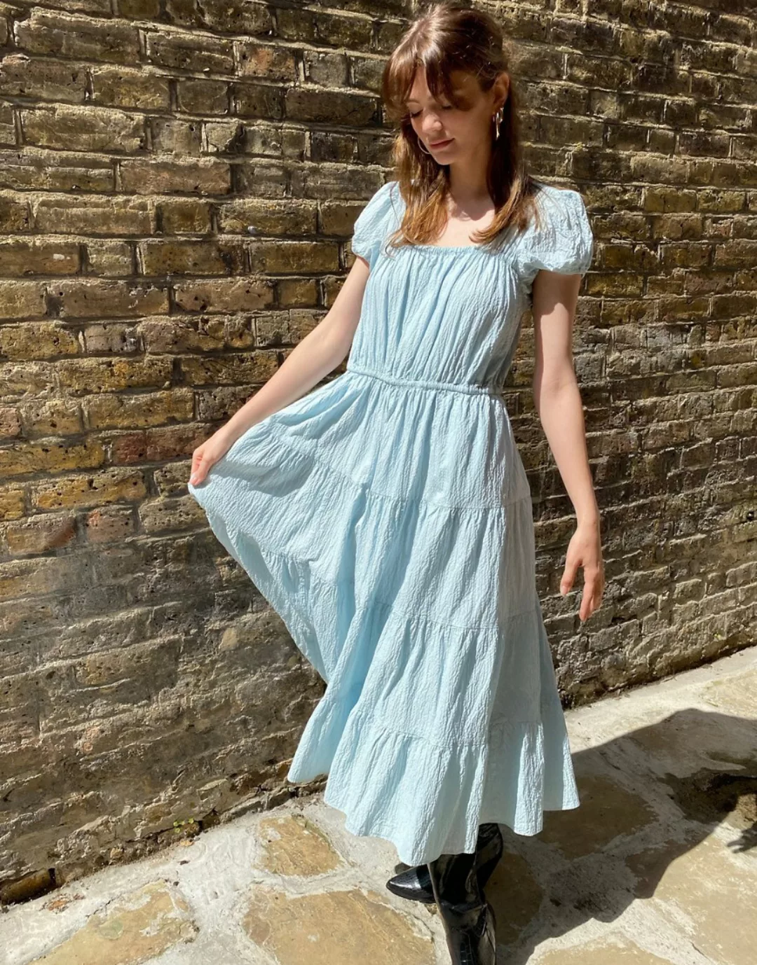 & Other Stories – Wadenlanges Hängerkleid aus Baumwolle mit eckigem Ausschn günstig online kaufen
