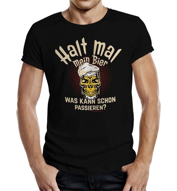 RAHMENLOS® T-Shirt Party-Shirt für Männer: Halt mal mein Bier günstig online kaufen