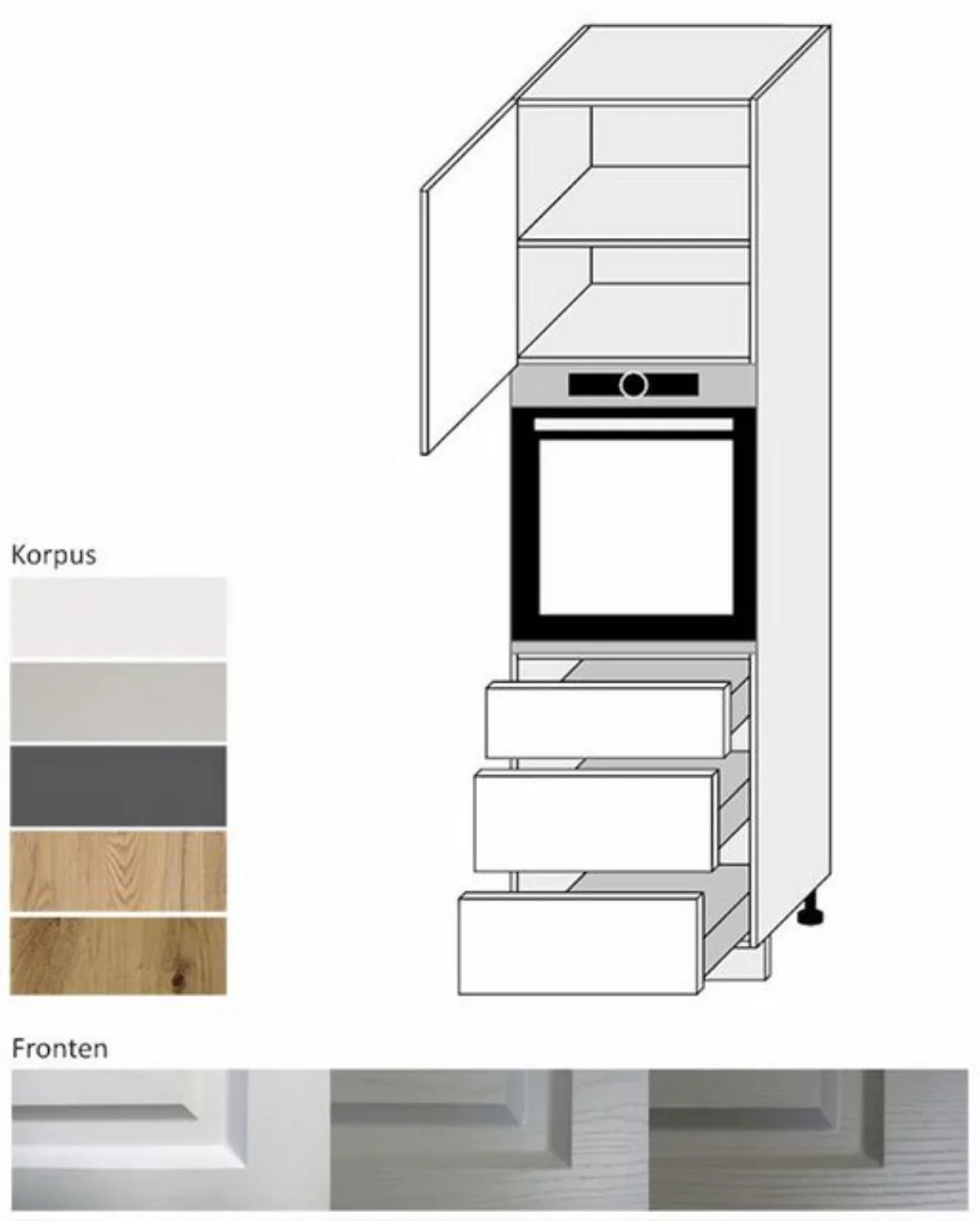 Feldmann-Wohnen Backofenumbauschrank Florence (Elbing, 1-St) 60cm Front- & günstig online kaufen