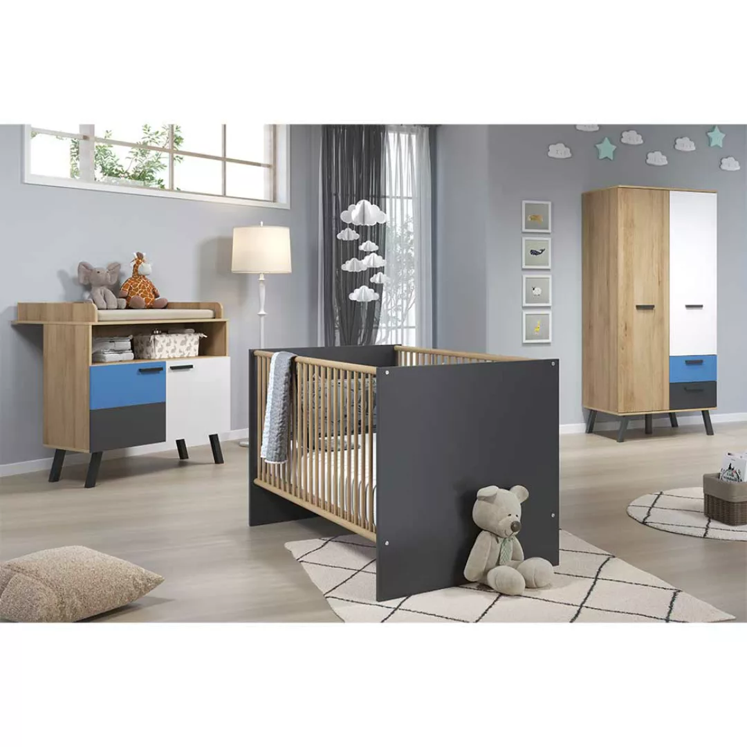 Babyzimmer Set 3-teilig modern mehrfarbig 190 cm hoch (dreiteilig) günstig online kaufen