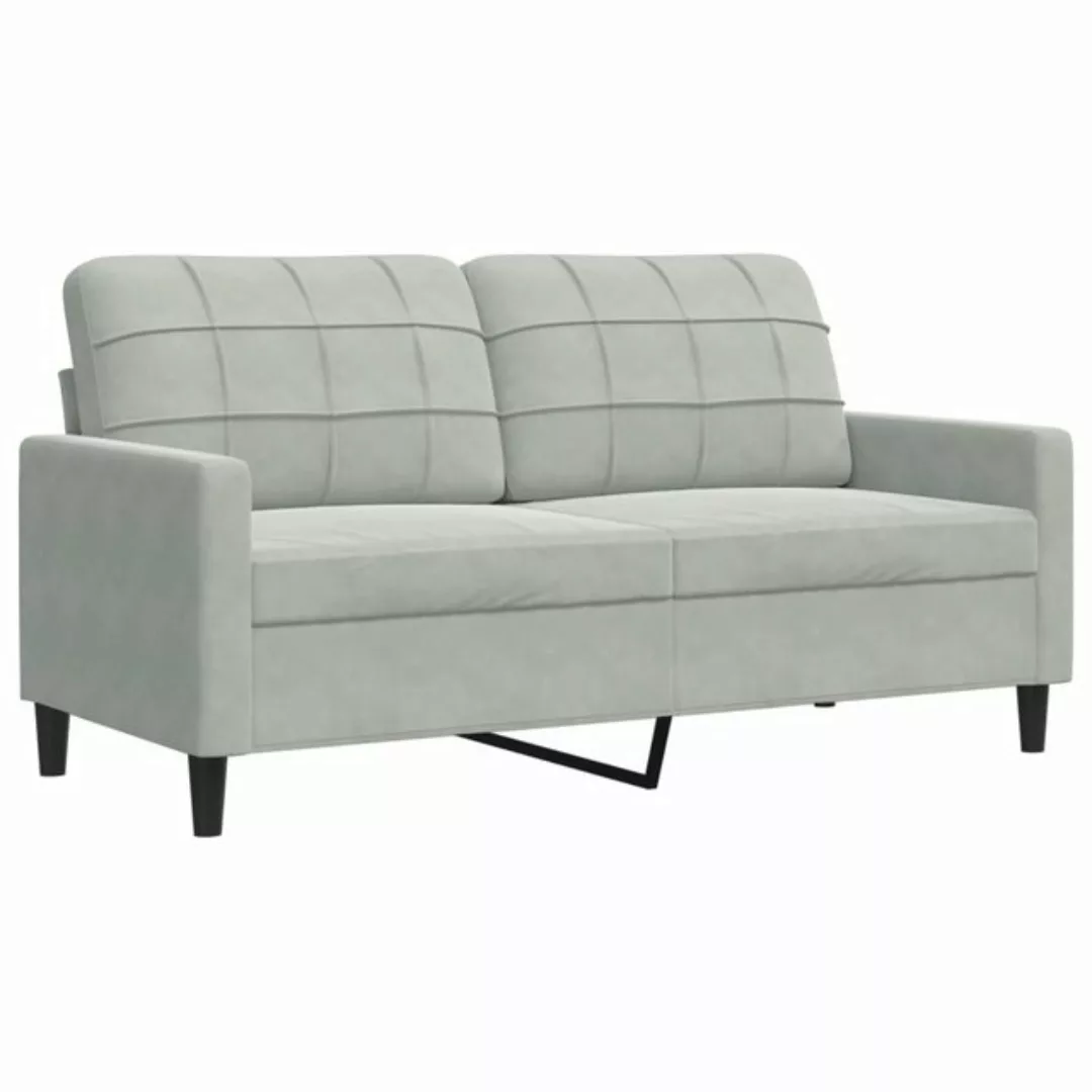 vidaXL Sofa Sofa/ 2-Sitzer/ 3-Sitzer Samt, 140 cm, Hellgrau günstig online kaufen