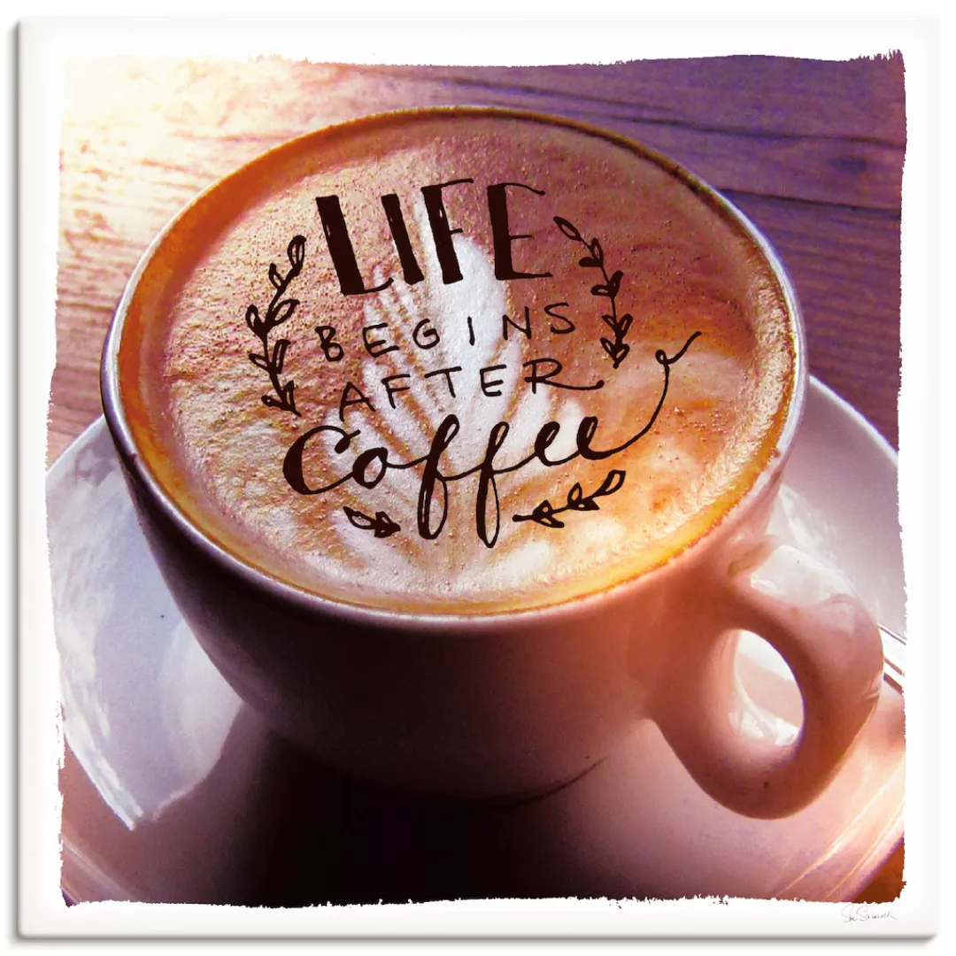 Artland Wandbild "Das Leben beginnt nach dem Kaffee", Getränke, (1 St.), al günstig online kaufen
