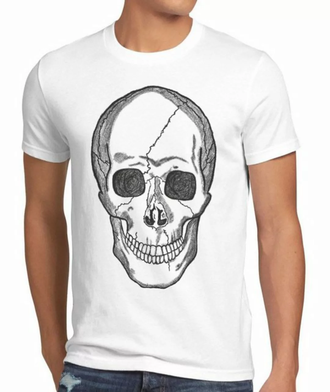 style3 T-Shirt Skull Totenkopf Harley Rocker Punk Tattoo gothic knochen bik günstig online kaufen