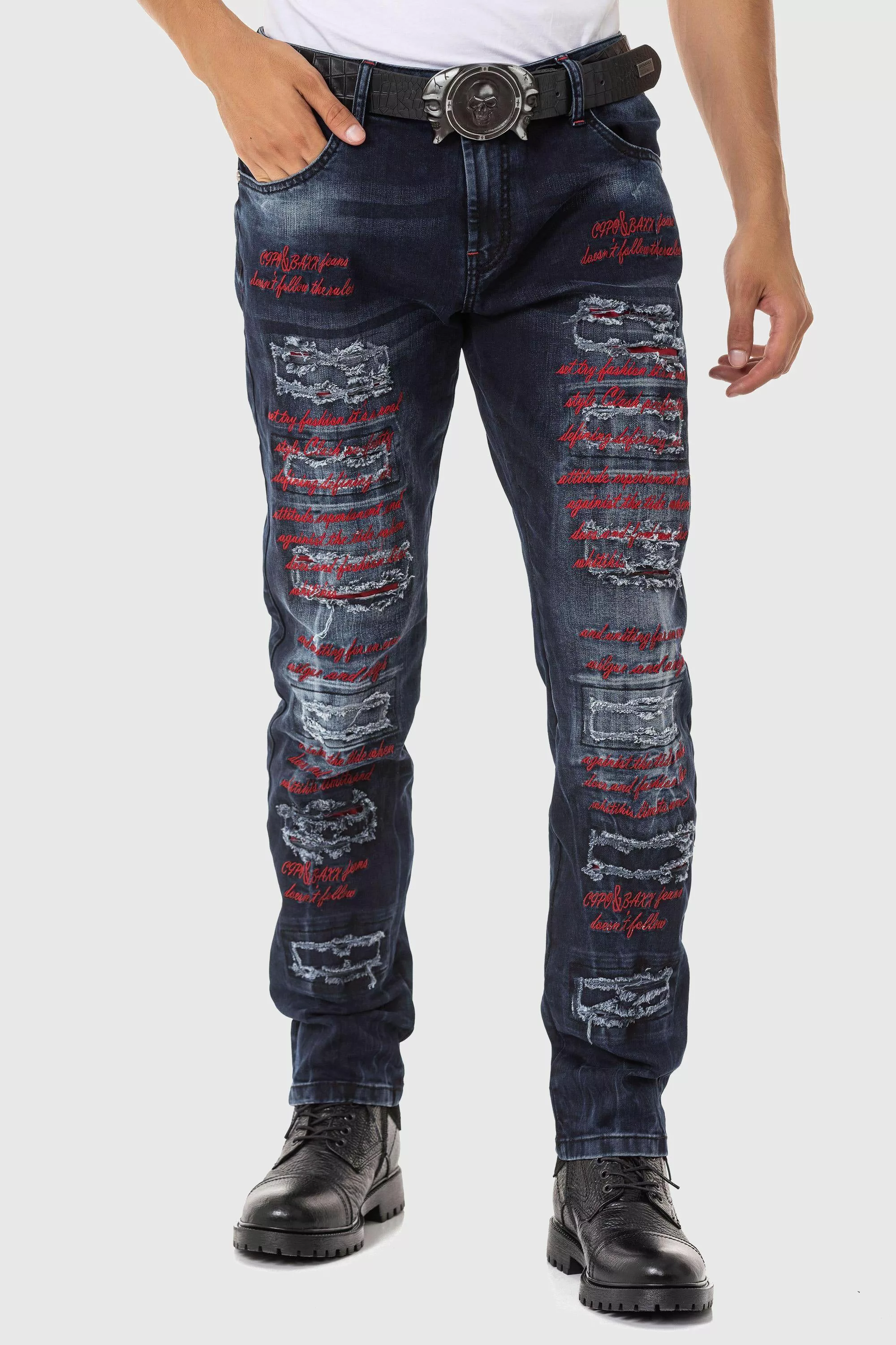 Cipo & Baxx Slim-fit-Jeans "Jeans", mit farbigen Ziernähten günstig online kaufen