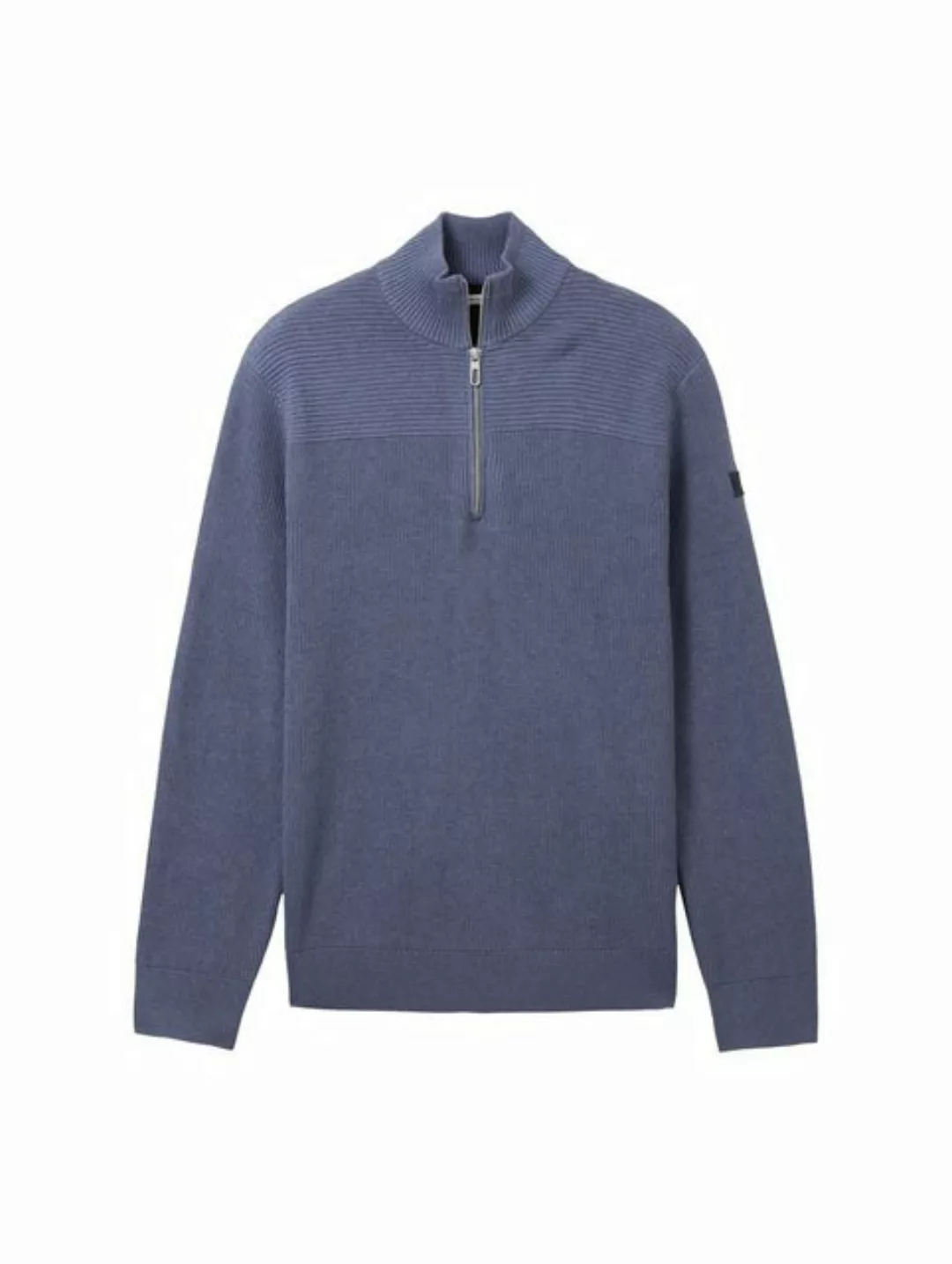 Tom Tailor Herren Stehkragen Pullover STRUCTUERED TROYER - Regular Fit günstig online kaufen