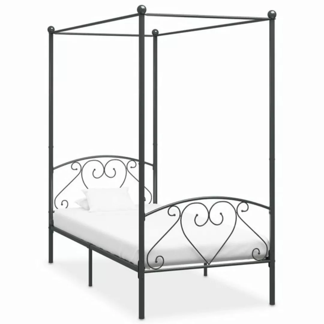 Himmelbett-gestell Grau Metall 90 X 200 Cm günstig online kaufen