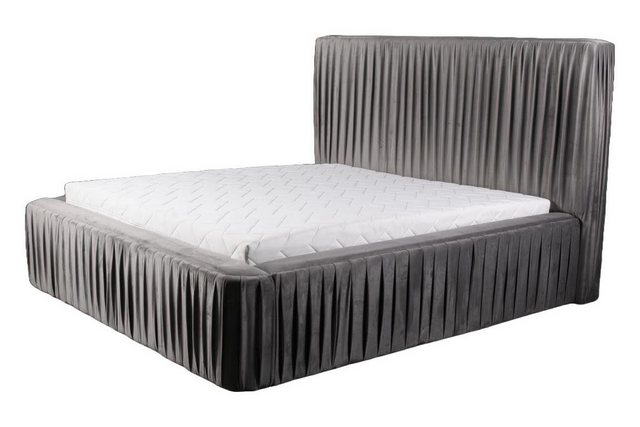 JVmoebel Bett Graue Doppelschlafzimmer Holzmöbel Design elegant Stoff klass günstig online kaufen