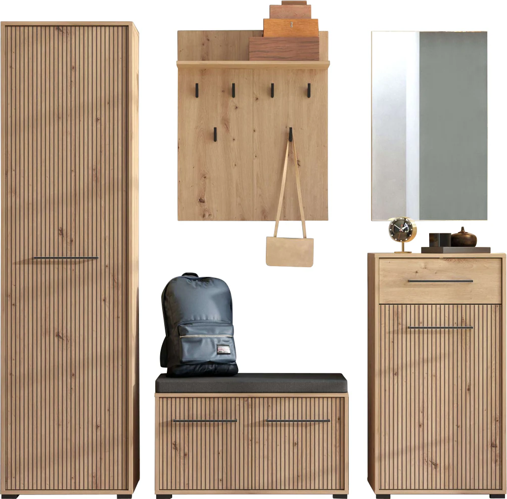 INOSIGN Garderoben-Set "Landes, Flurmöbel, Breite 189 cm, in Artisan Eiche günstig online kaufen
