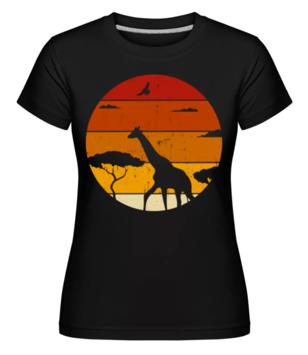 Retro Sonnenuntergang Giraffe · Shirtinator Frauen T-Shirt günstig online kaufen