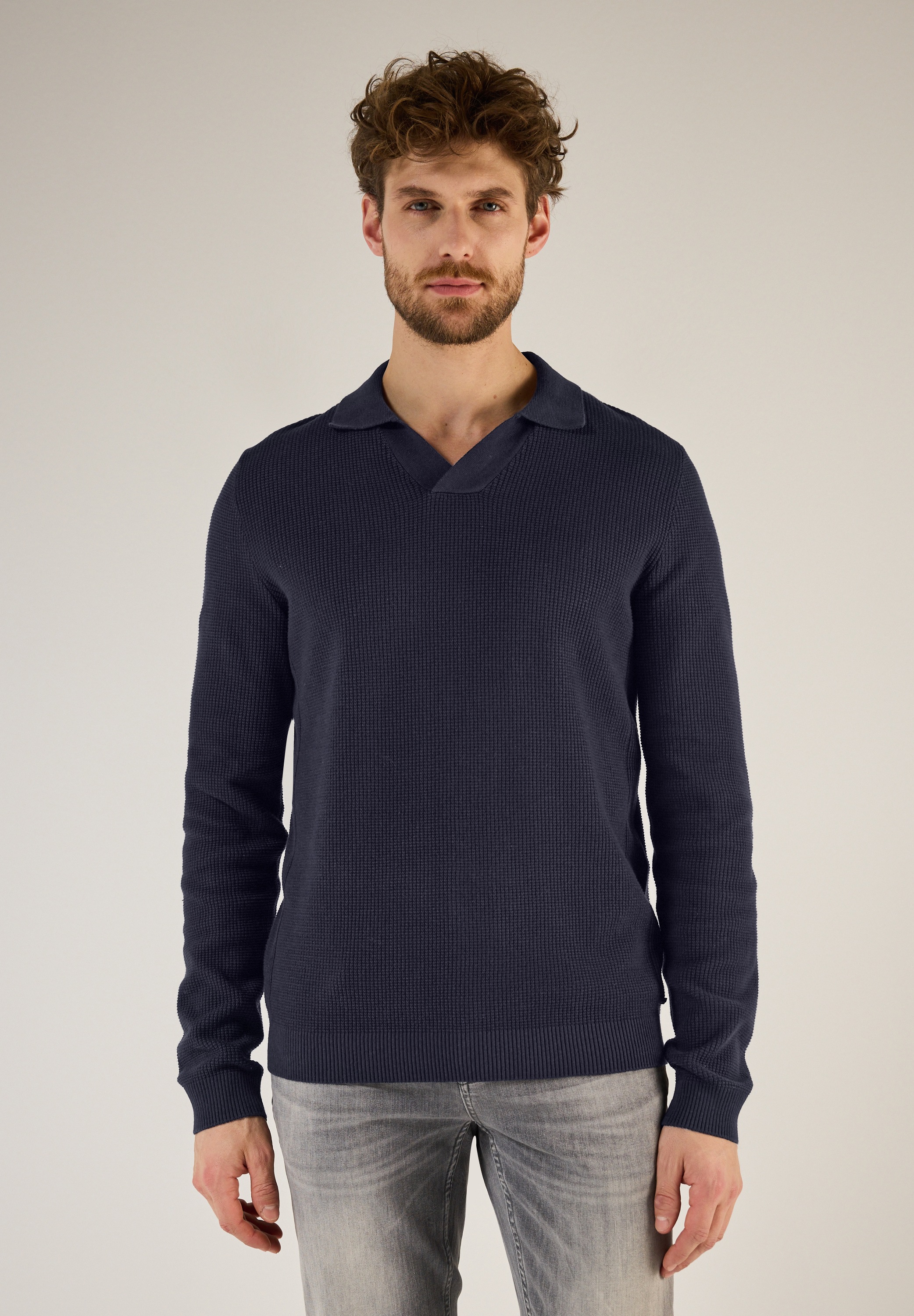 STREET ONE MEN V-Ausschnitt-Pullover, aus reiner Baumwolle günstig online kaufen