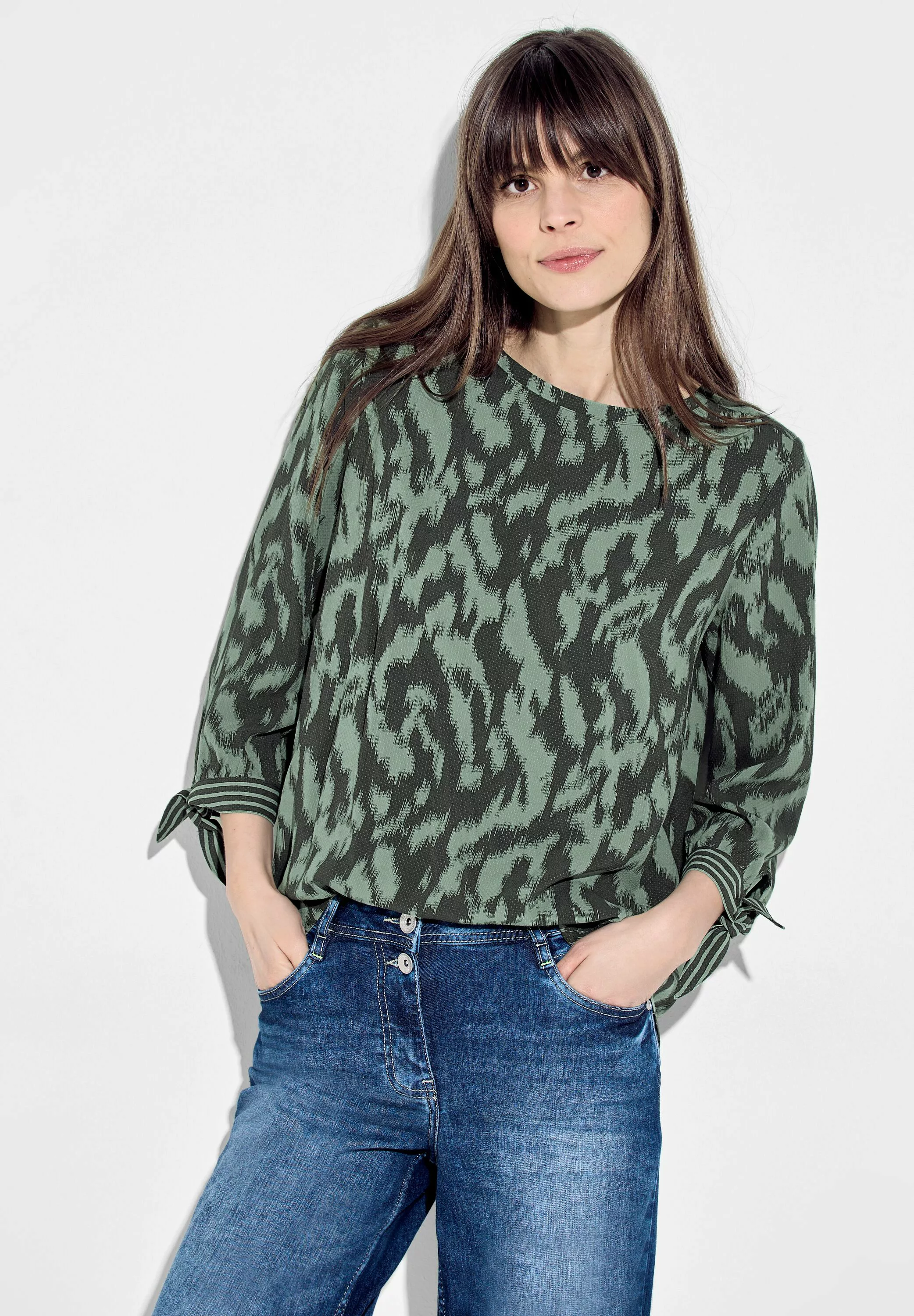 Cecil Druckbluse mit Allover-Print und 3/4 Arm günstig online kaufen