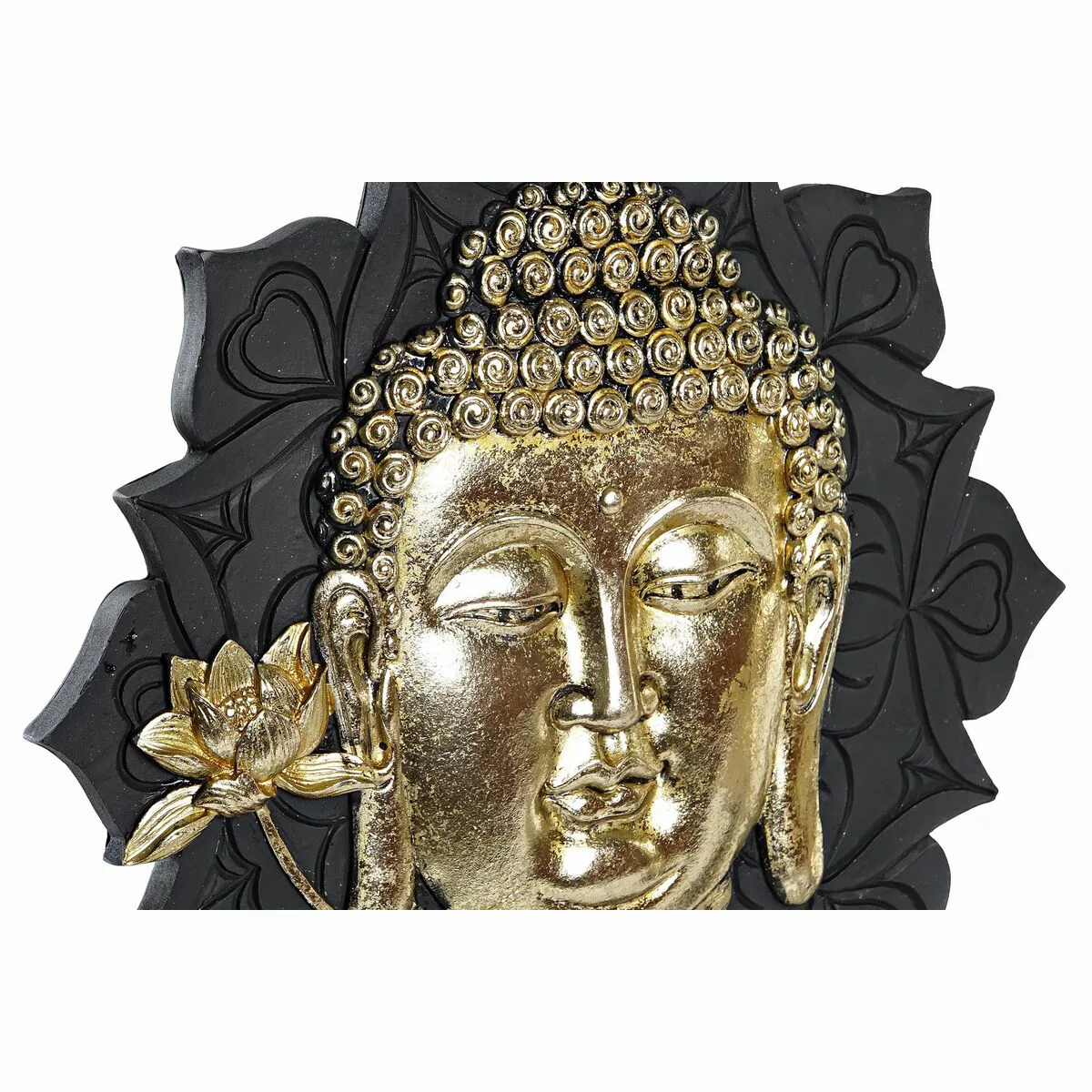 Deko-figur Dkd Home Decor Schwarz Golden Buddha Mdf Harz (27 X 8 X 33,5 Cm) günstig online kaufen