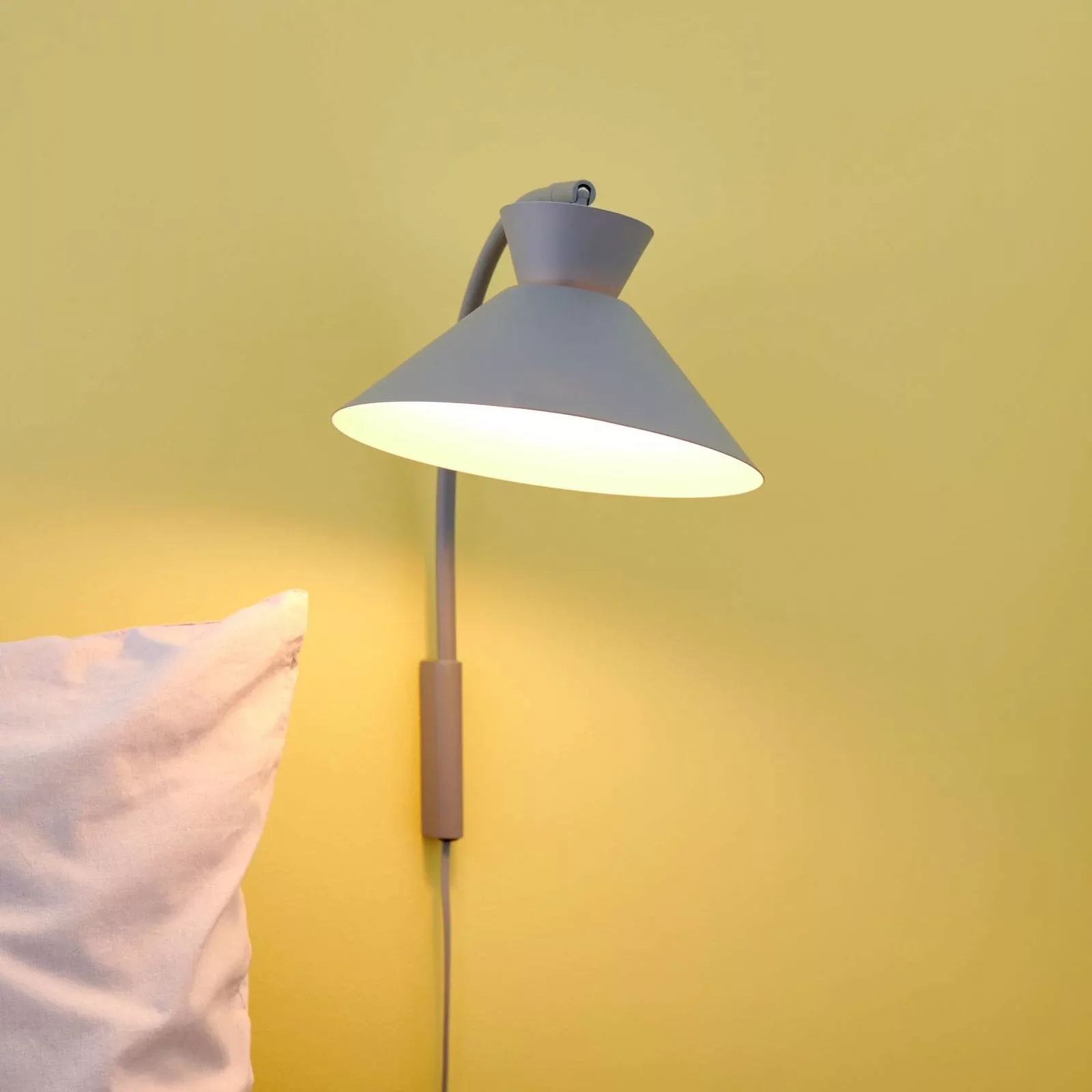 Wandlampe Dial mit Stecker, grau günstig online kaufen