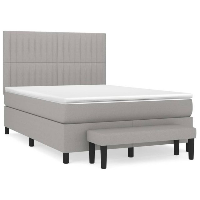 vidaXL Boxspringbett Boxspringbett mit Matratze und Fusshocker Stoff (140 x günstig online kaufen