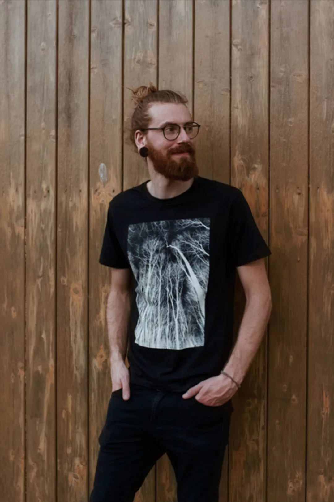 Herren T-shirt Mit Wald Forest #3 Aus 100% Biobaumwolle günstig online kaufen