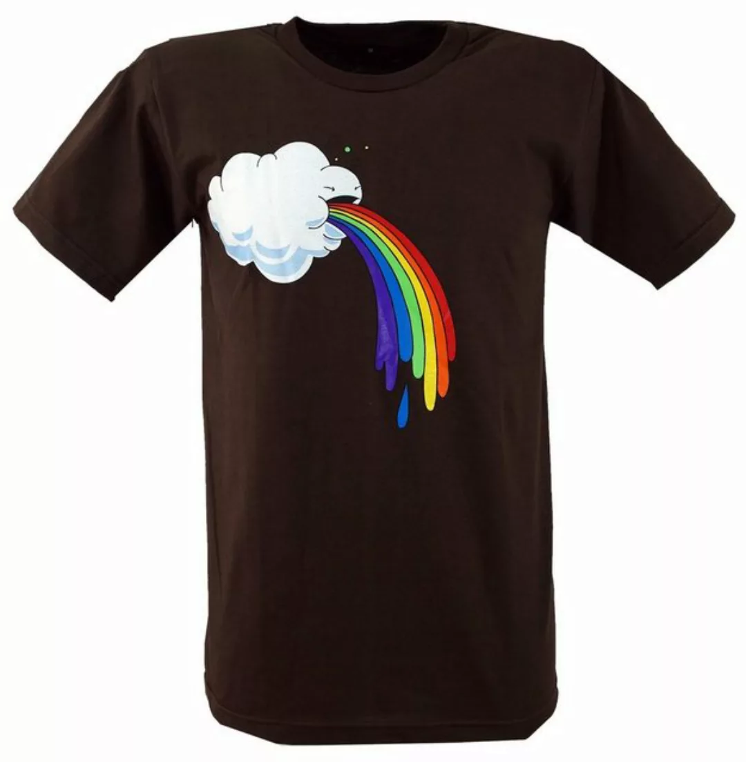 Guru-Shop T-Shirt Fun Retro Art T-Shirt `Wolke` - braun alternative Bekleid günstig online kaufen