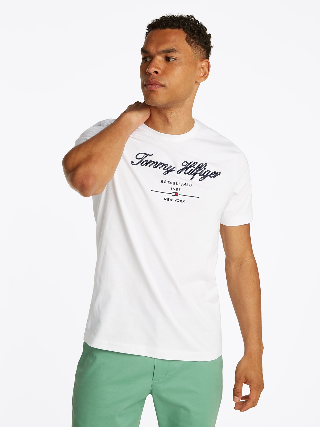 Tommy Hilfiger T-Shirt "SCRIPT LOGO TEE", mit aufgesticktem Logo günstig online kaufen