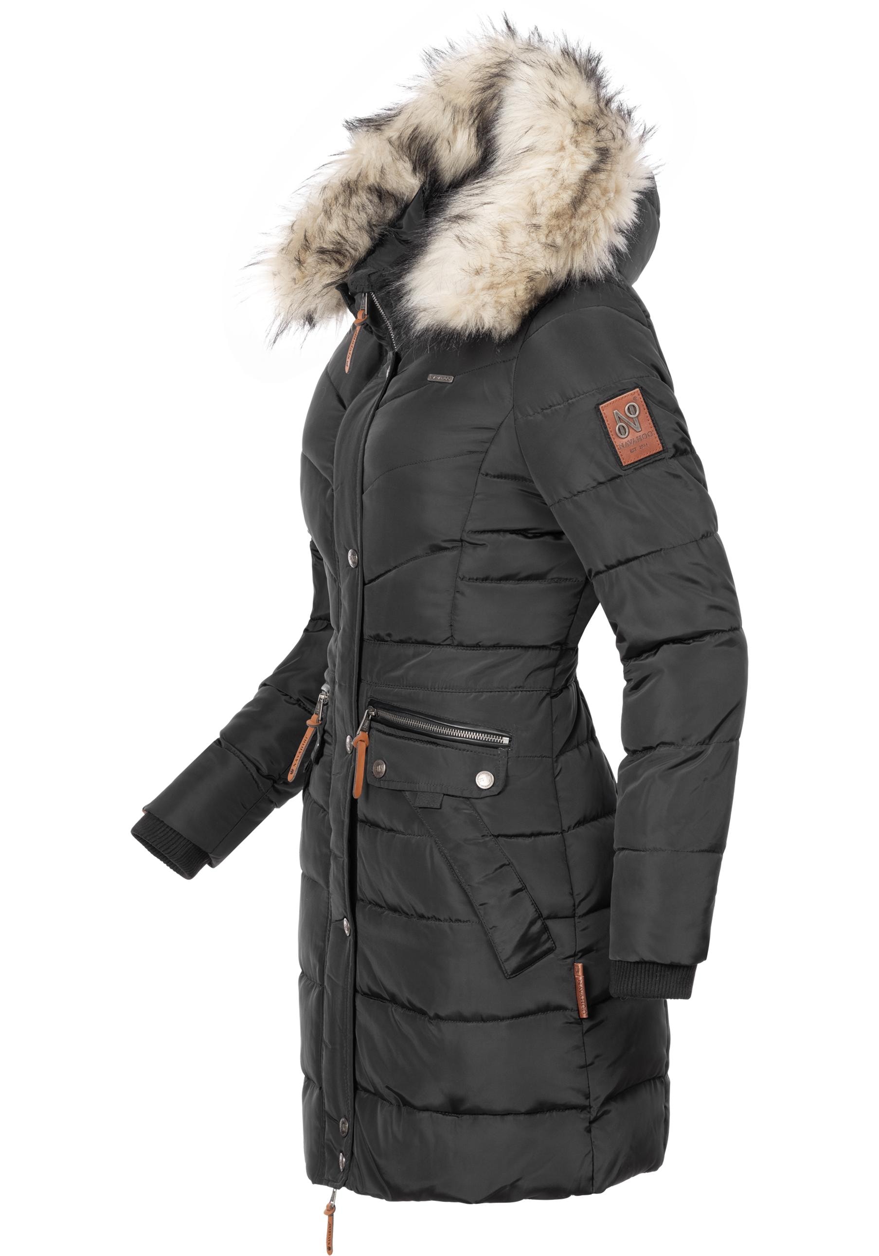 Navahoo Steppmantel "Paula", stylischer Winter Parka m. edlem Fellimitat günstig online kaufen