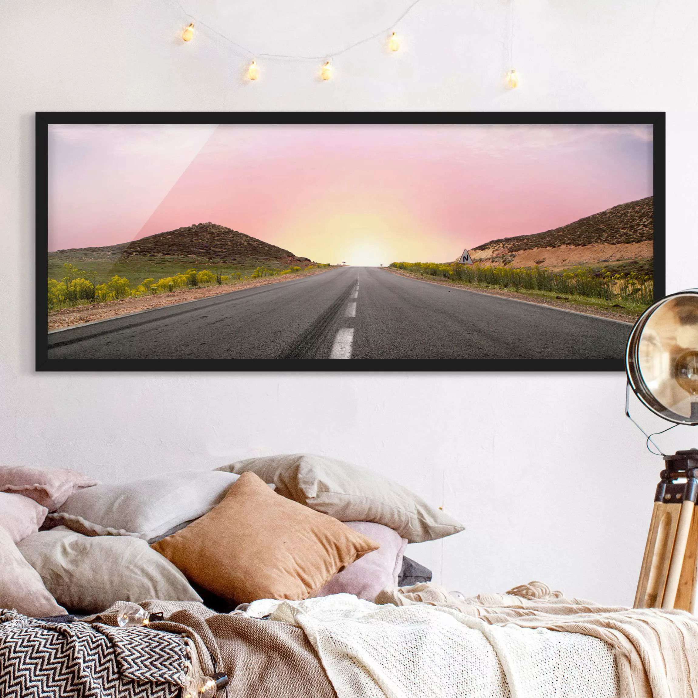 Bild mit Rahmen Natur & Landschaft - Panorama Road to Horizon günstig online kaufen