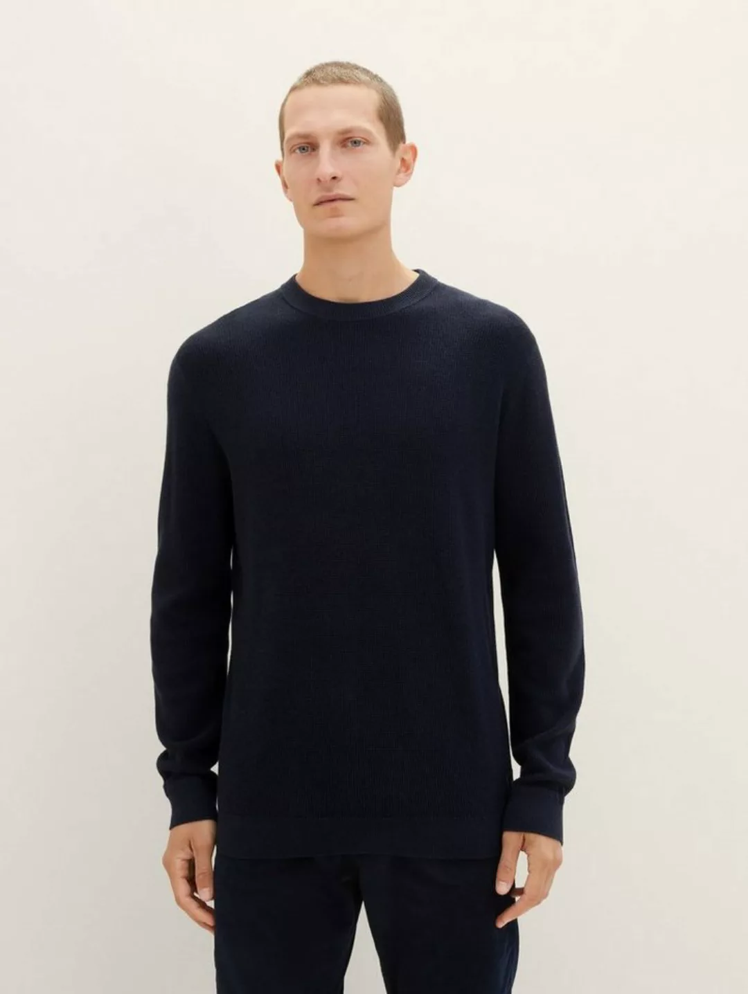 TOM TAILOR Sweatshirt Structured Crewneck Knit (1-tlg) günstig online kaufen