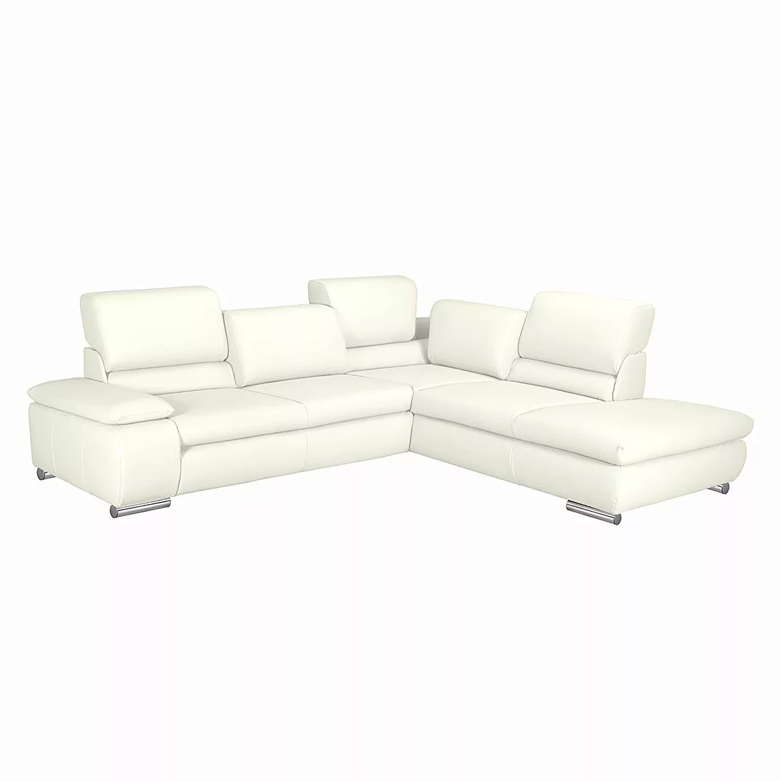 home24 Fredriks Ecksofa Masca 2,5-Sitzer Weiß Kunstleder 273x78x235 cm (BxH günstig online kaufen