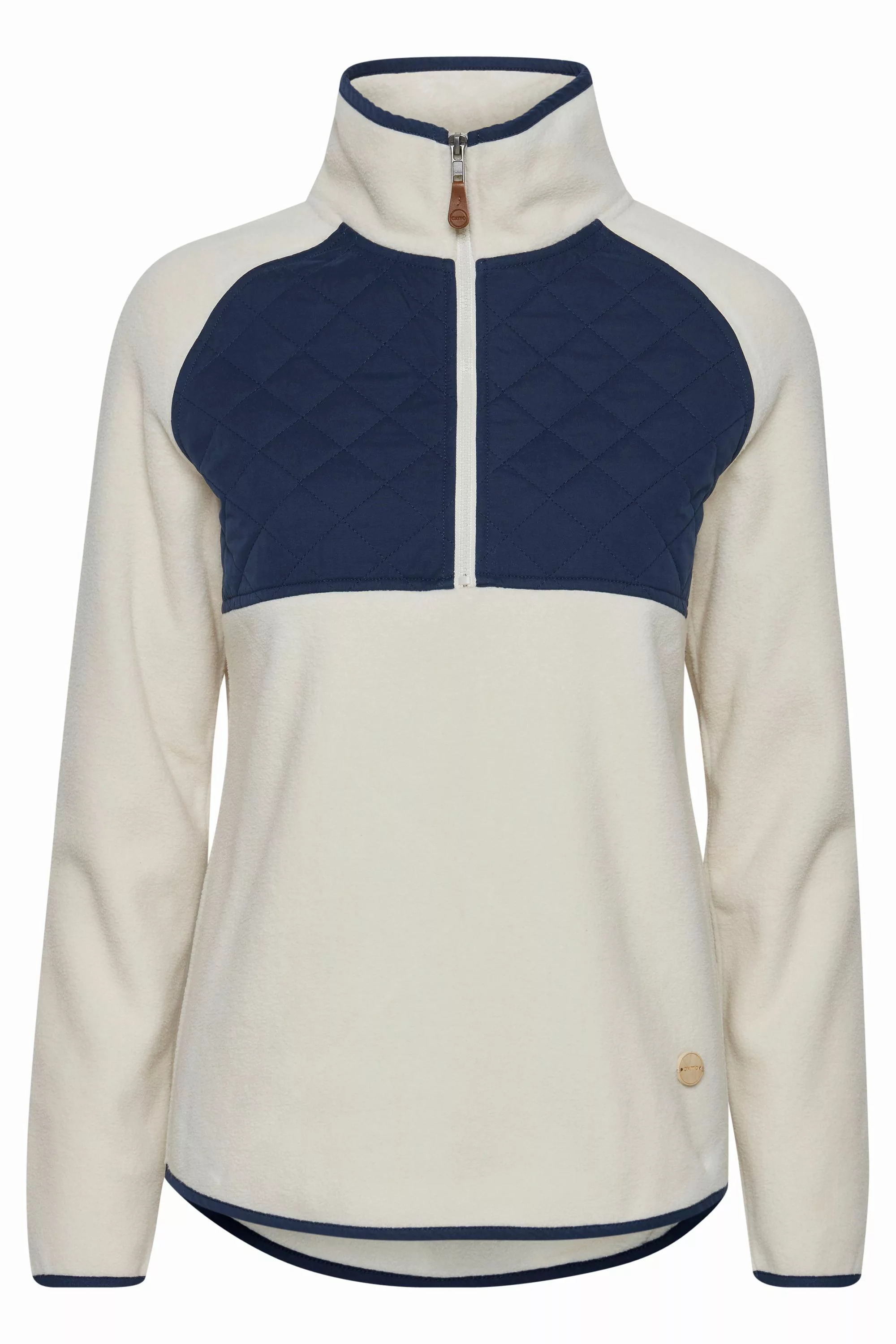 OXMO Sweatshirt OXMalita Fleece Troyer mit Stepp-Detail günstig online kaufen