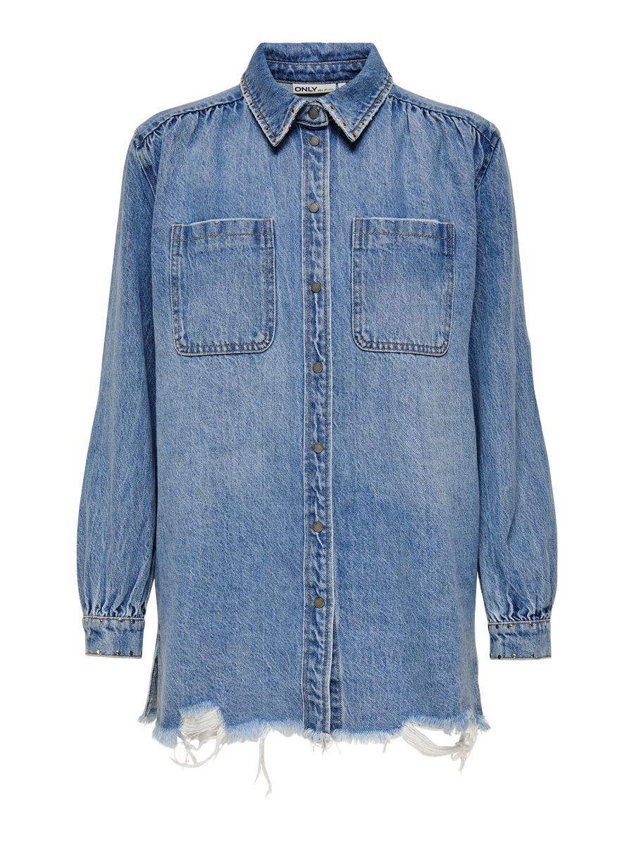 ONLY Edgy Jeanshemd Damen Blau günstig online kaufen