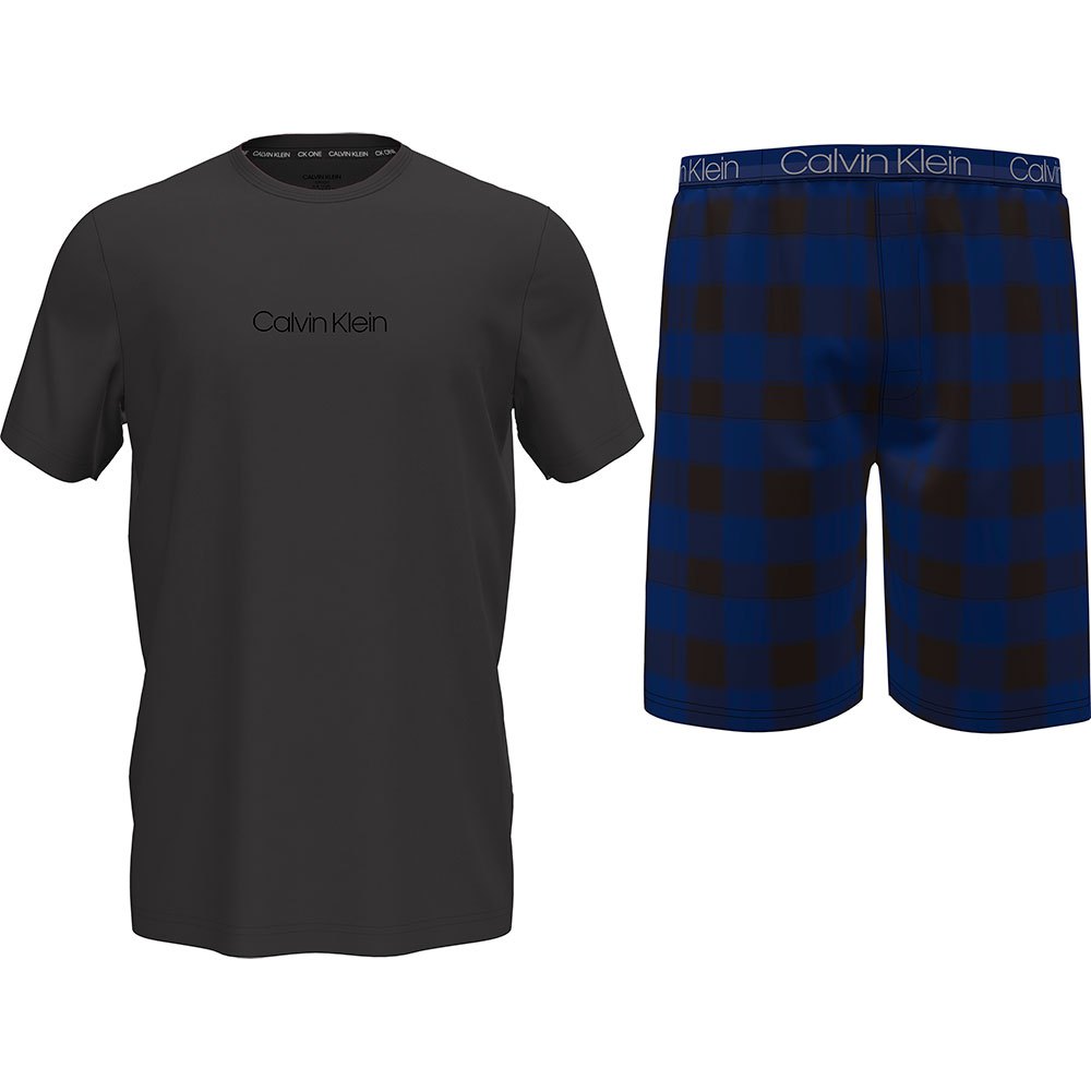 Calvin Klein Underwear Kurzarm-shorts Set Pyjama S Almost Blk Top / Buffalo günstig online kaufen