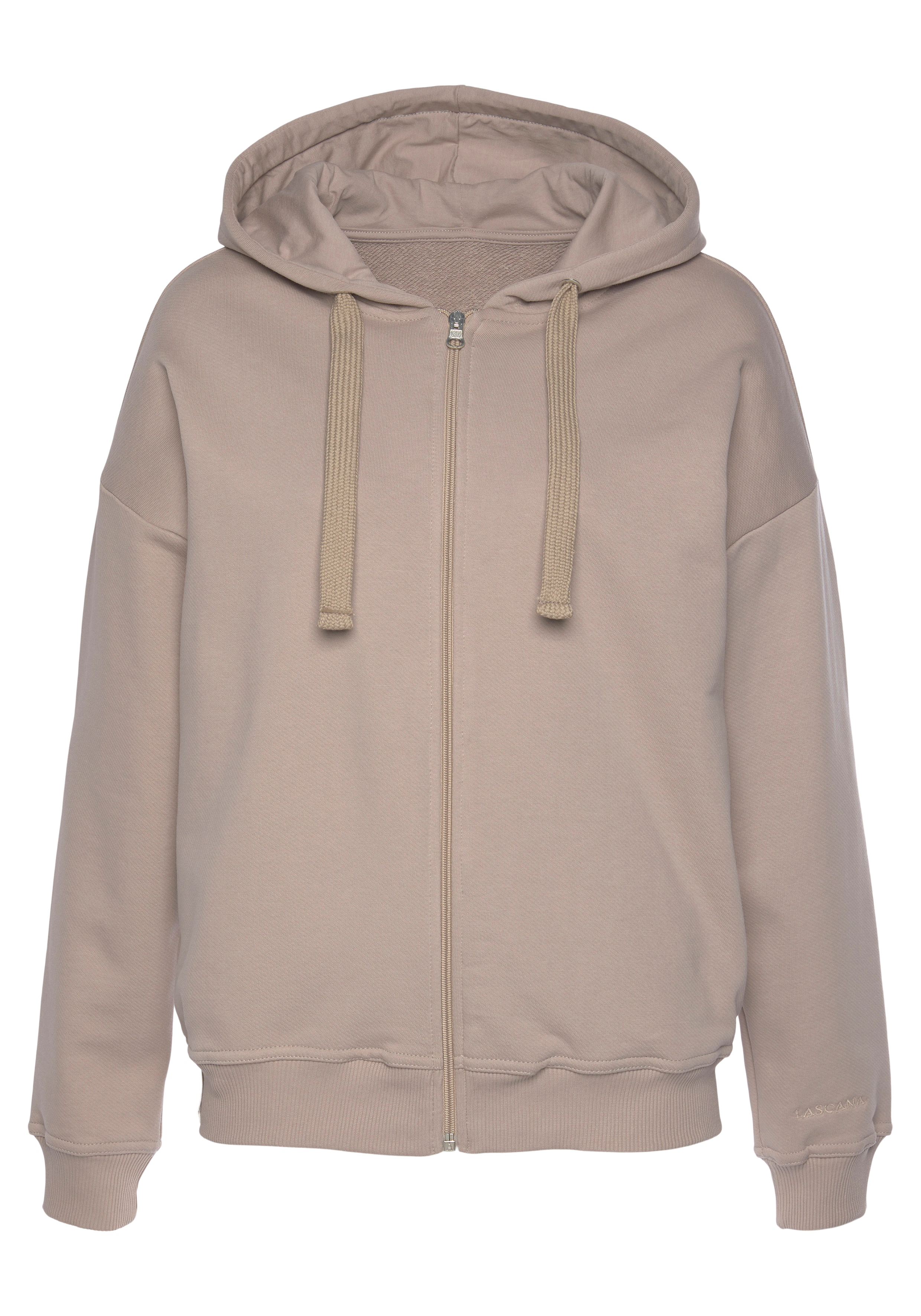 LASCANA Sweatjacke, aus organischer Baumwolle, Loungewear günstig online kaufen